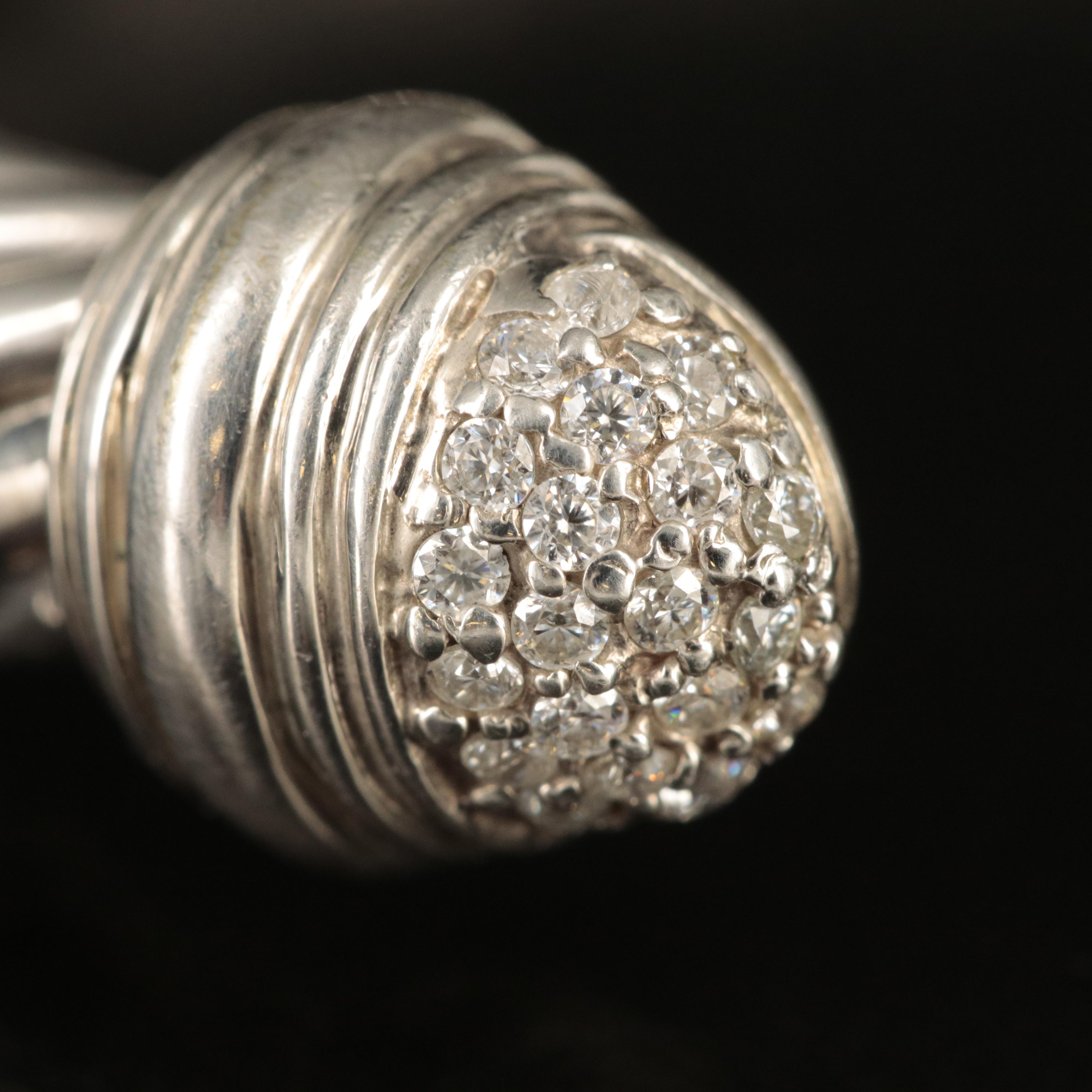 David Yurman Cable Cuff with Sterling and Diamond