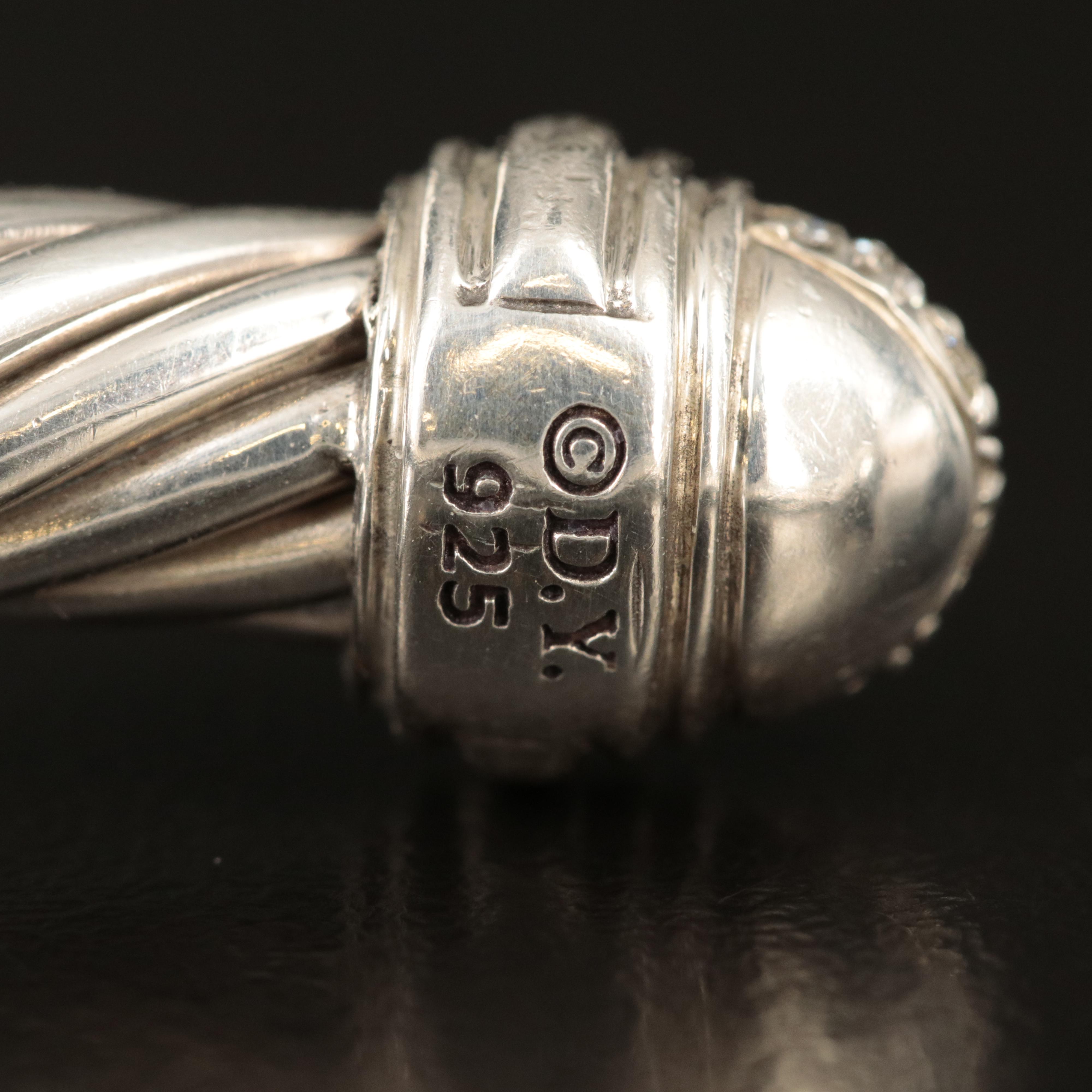 David Yurman Cable Cuff with Sterling and Diamond