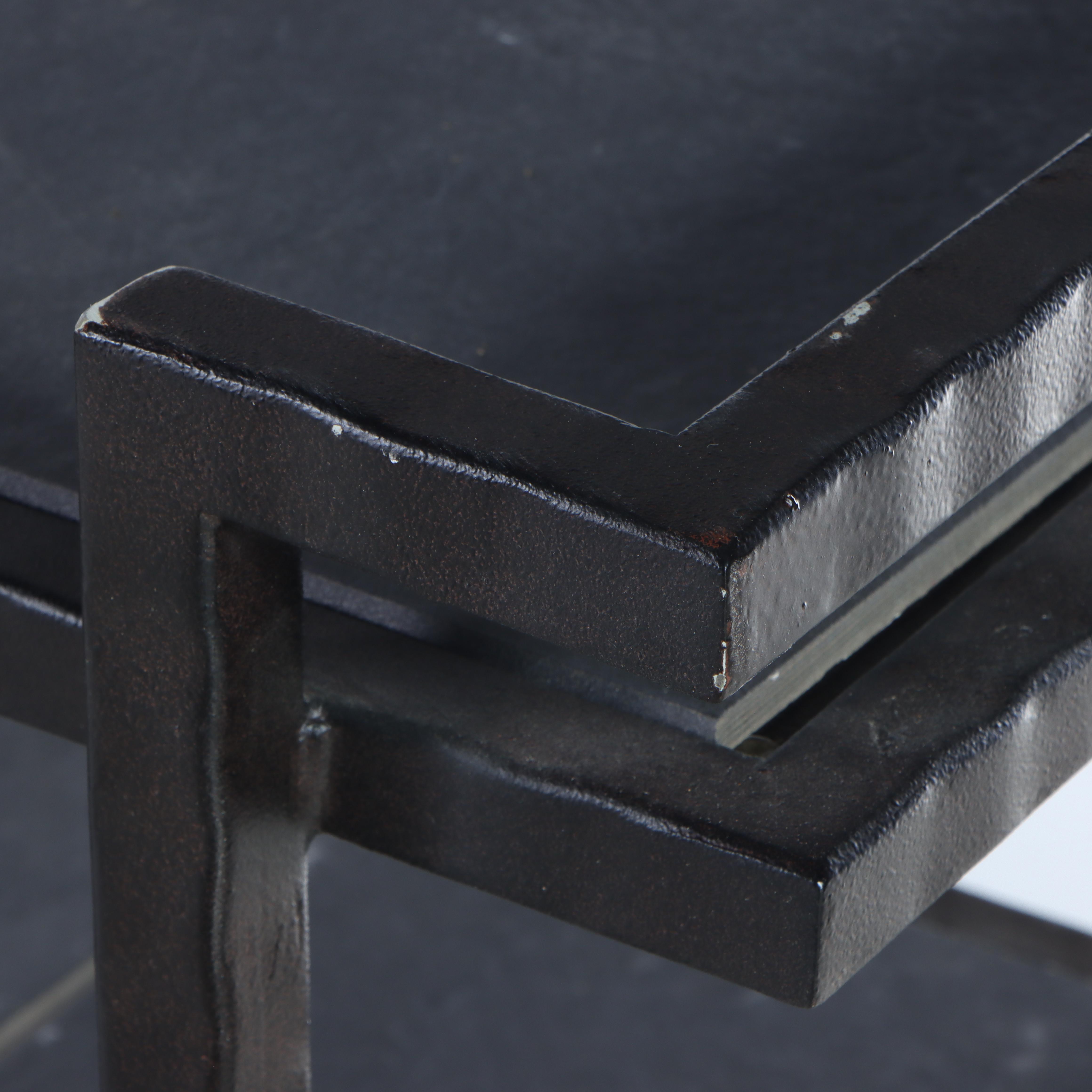 Industrial Style Wrought Metal and Slate Three-Tiered Console Table