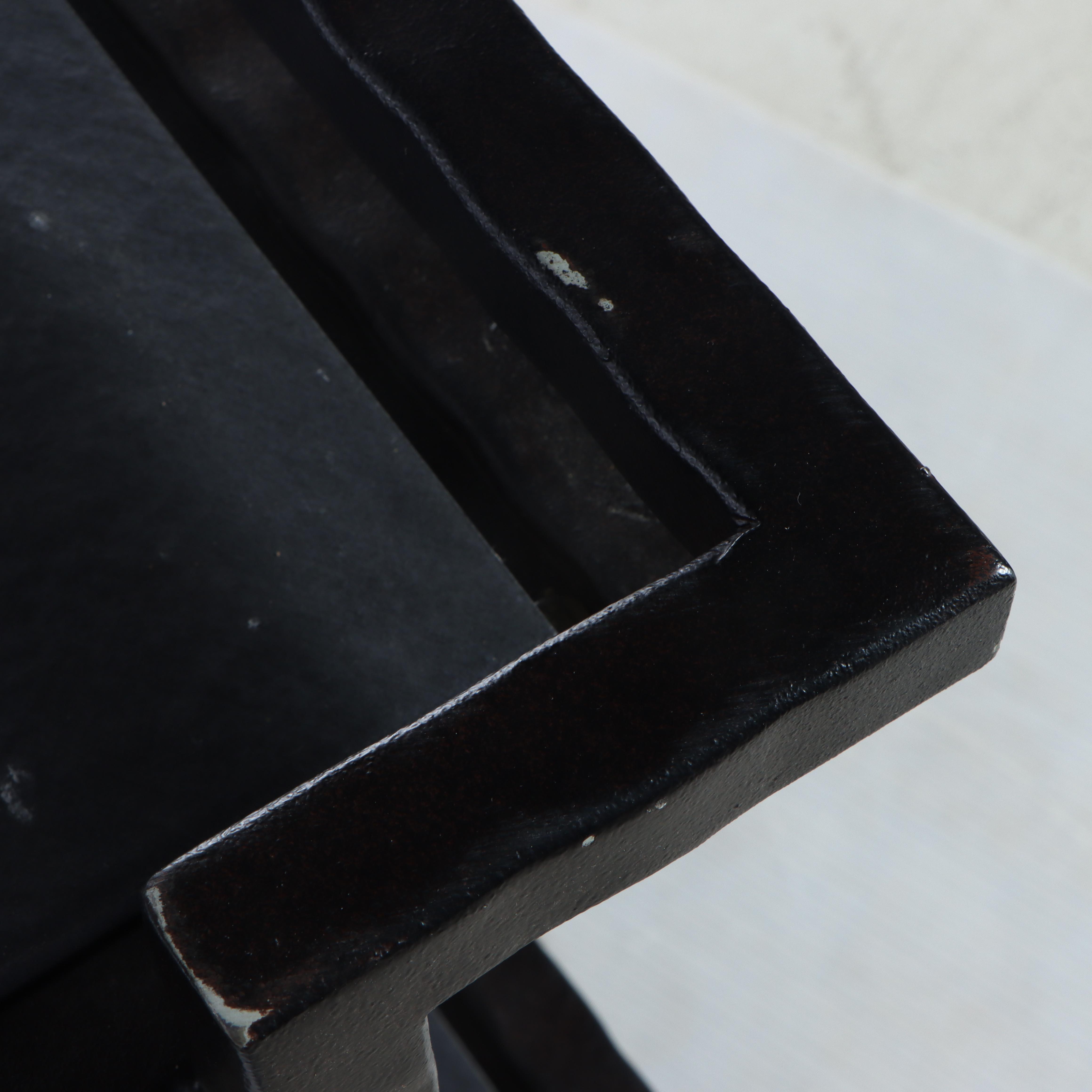 Industrial Style Wrought Metal and Slate Three-Tiered Console Table