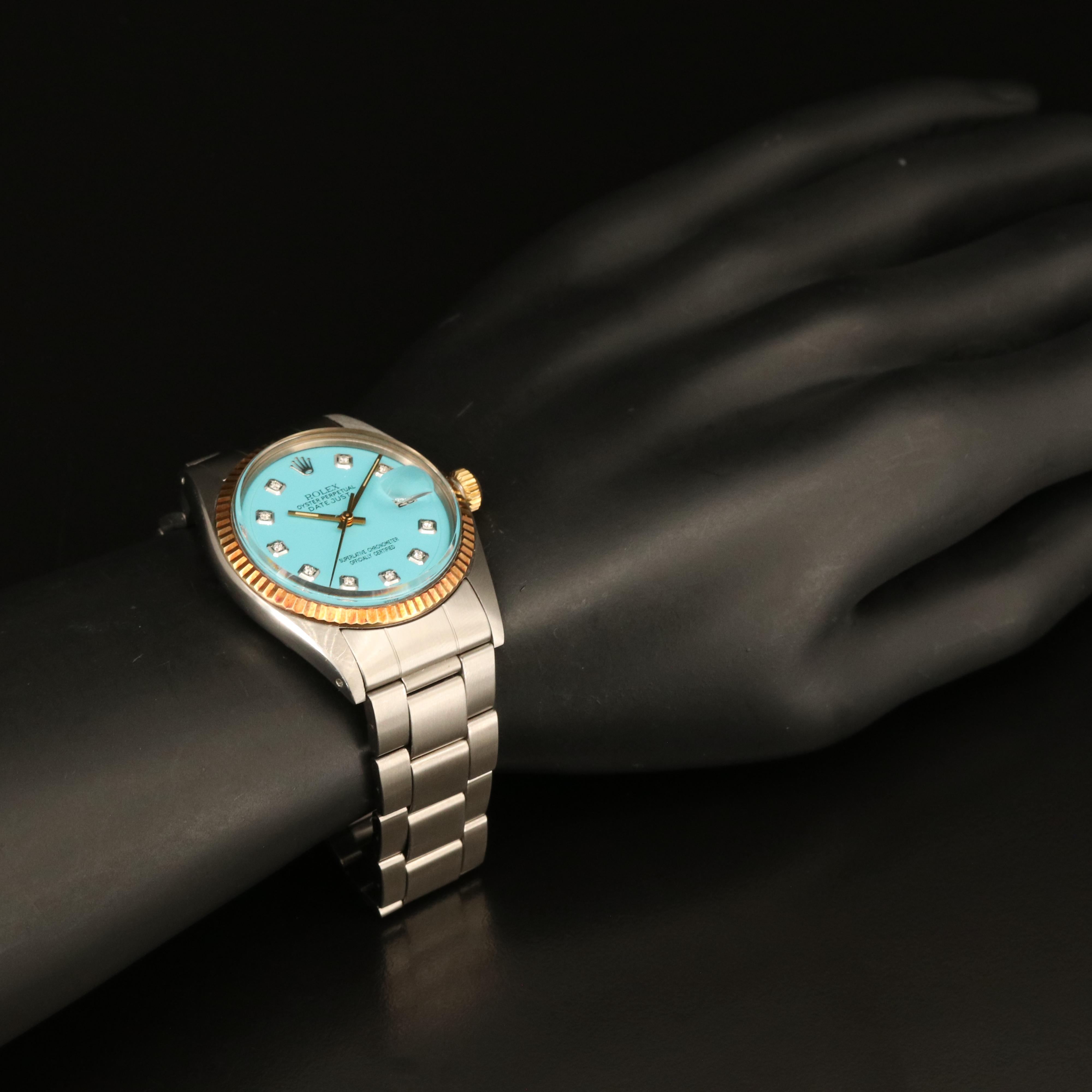 1973 Rolex Custom Diamond Dial Datejust Watch