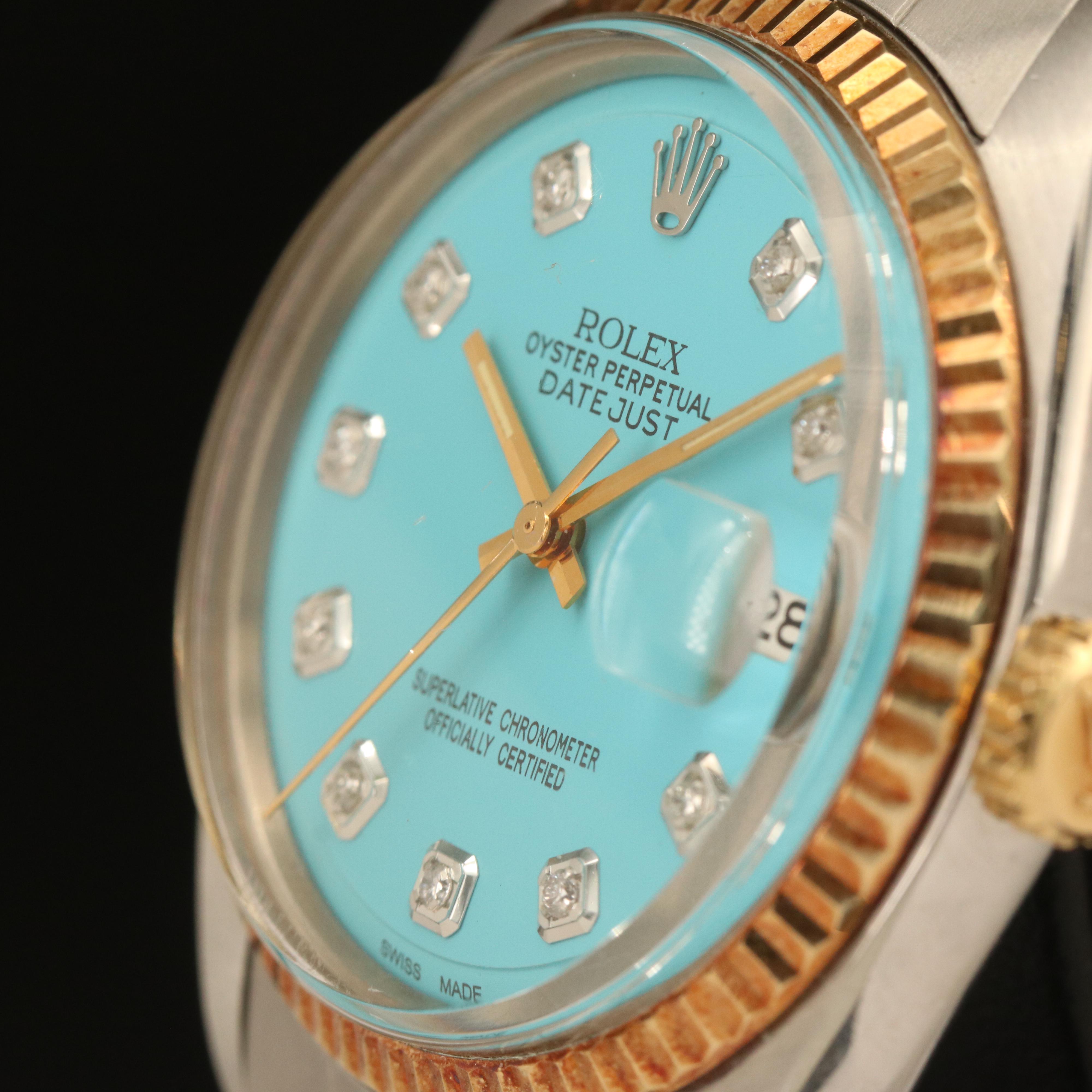 1973 Rolex Custom Diamond Dial Datejust Watch