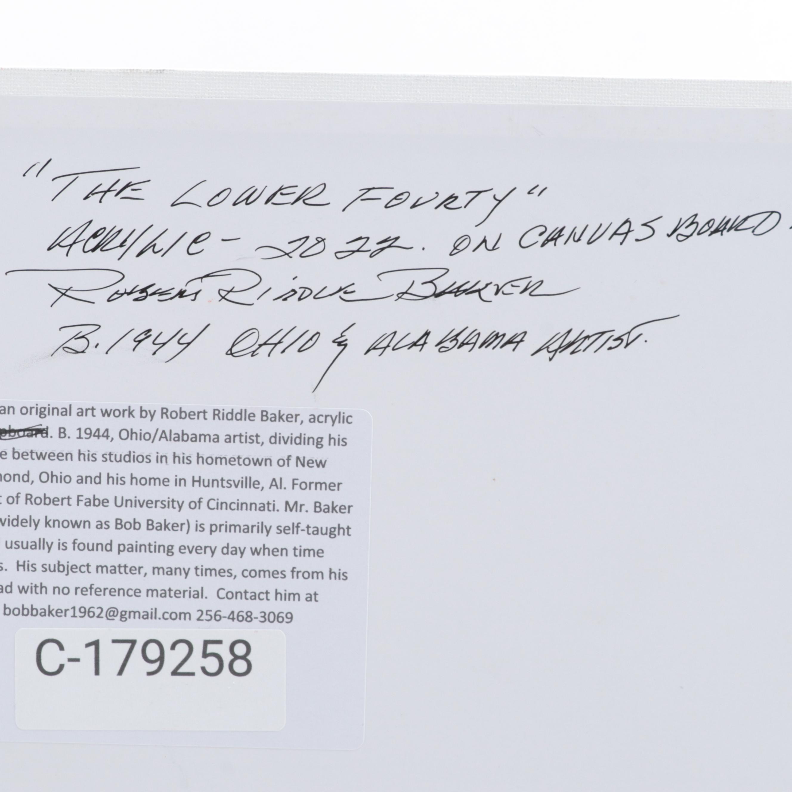 Robert Riddle-Baker Acrylic Painting "The Lower Fourty," 2022