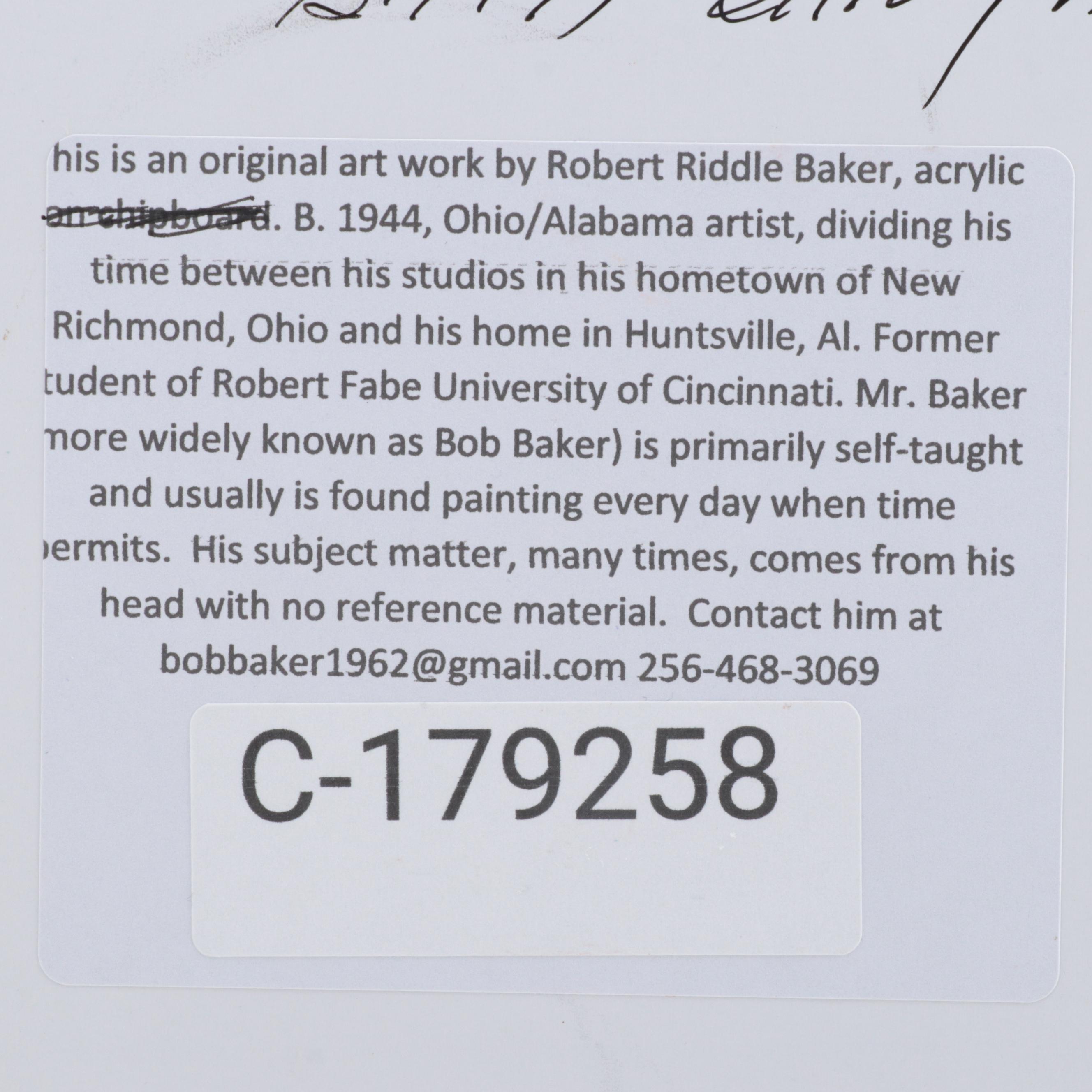 Robert Riddle-Baker Acrylic Painting "The Lower Fourty," 2022