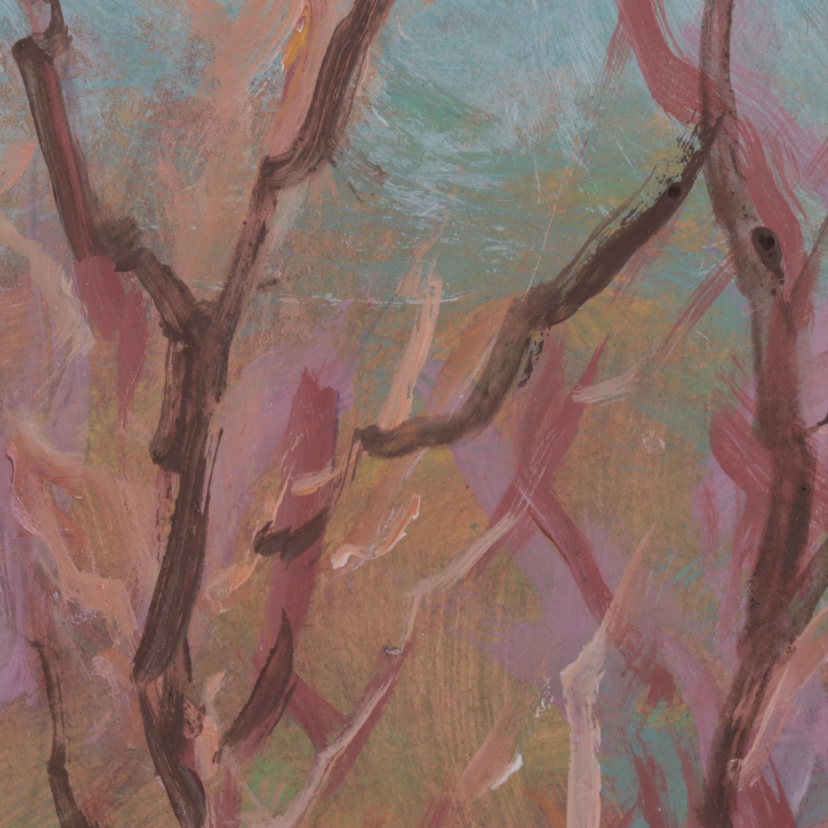 Robert Riddle-Baker Acrylic Painting "A Bank of Trees," 2023