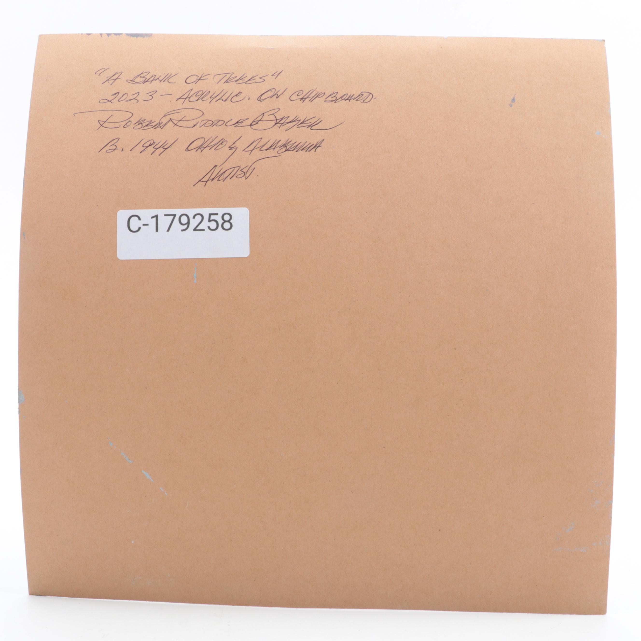 Robert Riddle-Baker Acrylic Painting "A Bank of Trees," 2023