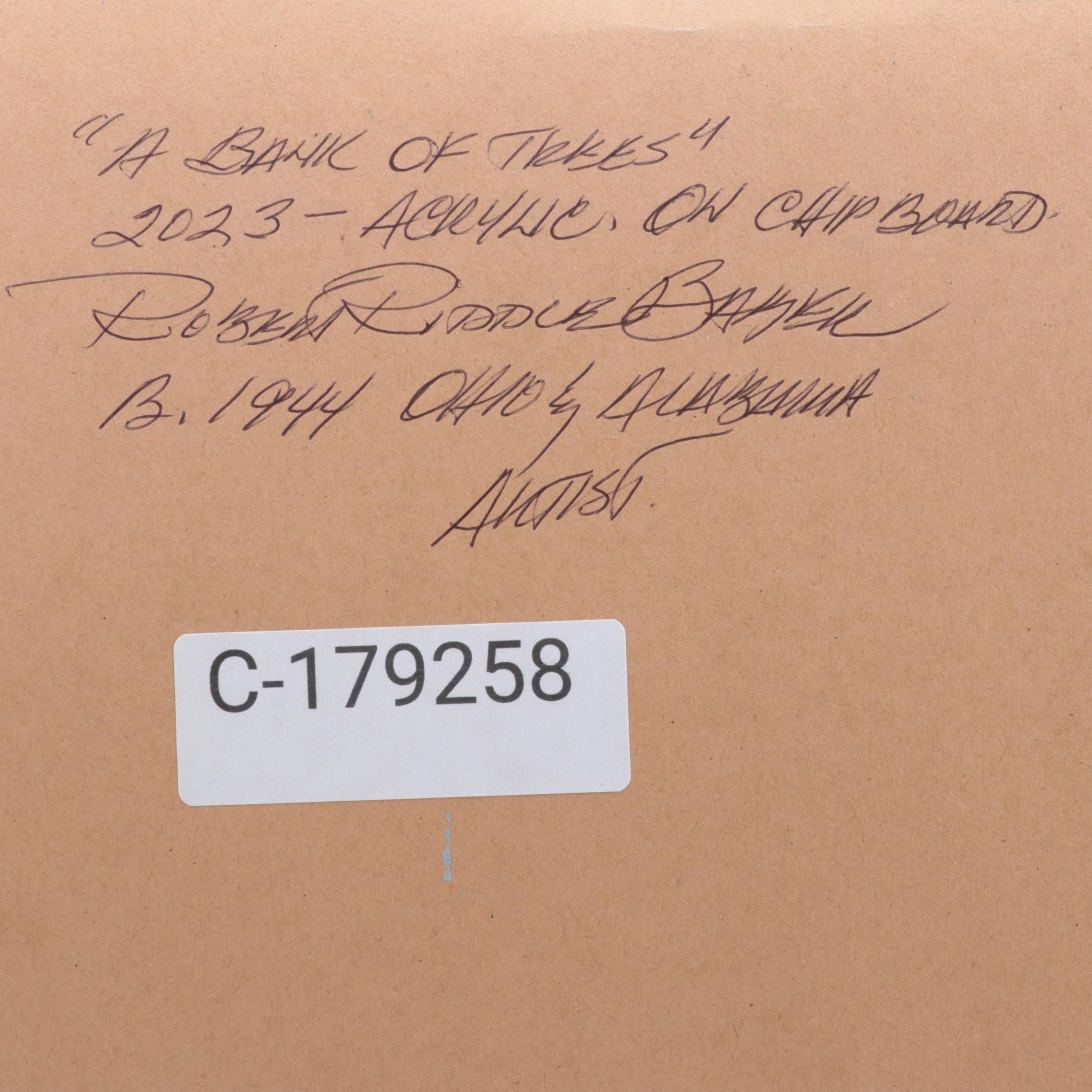 Robert Riddle-Baker Acrylic Painting "A Bank of Trees," 2023