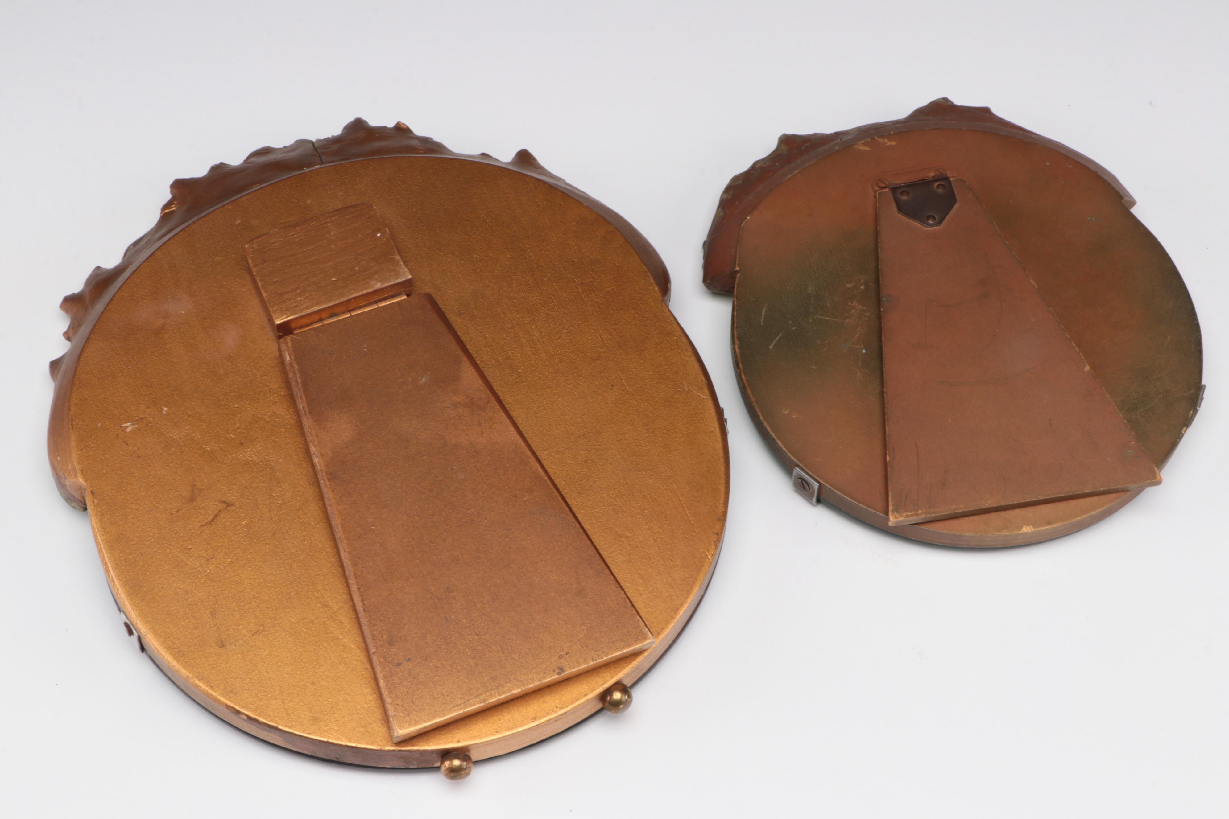 English Barbola Vanity Mirrors with Cut Glass Perfume Bottle, Early 20th Century