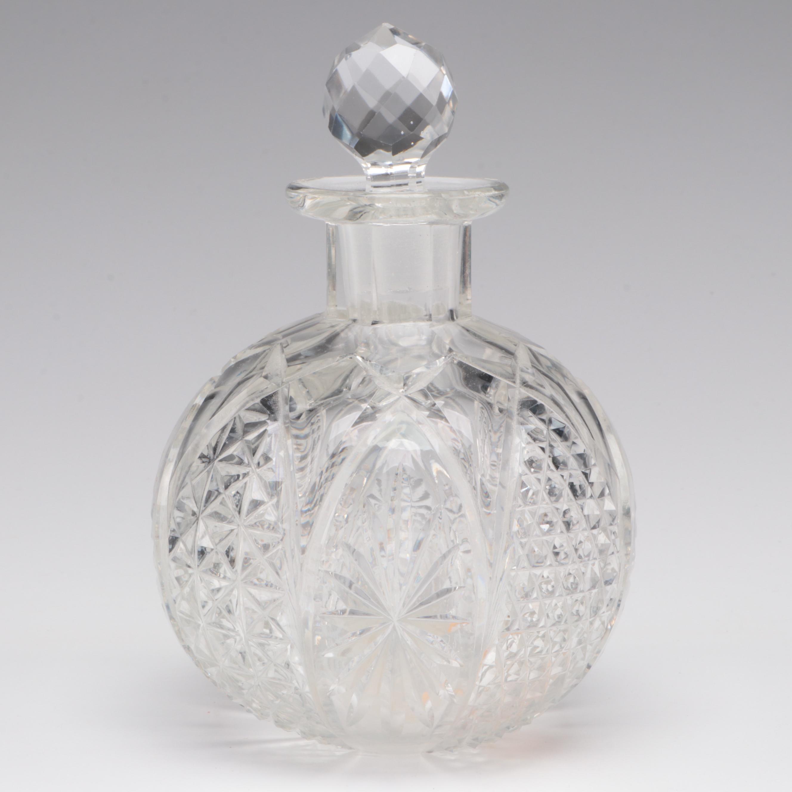 English Barbola Vanity Mirrors with Cut Glass Perfume Bottle, Early 20th Century