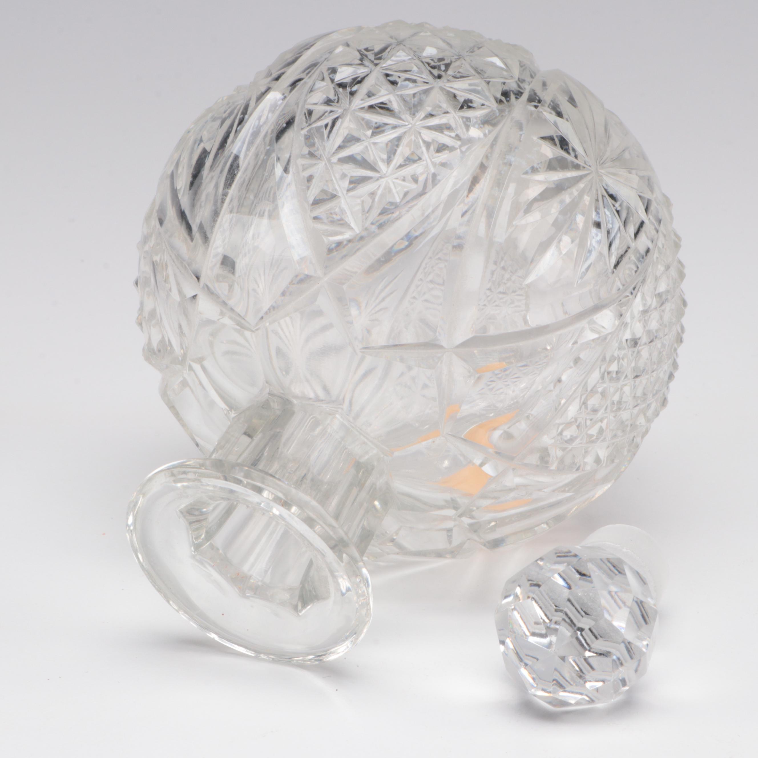 English Barbola Vanity Mirrors with Cut Glass Perfume Bottle, Early 20th Century