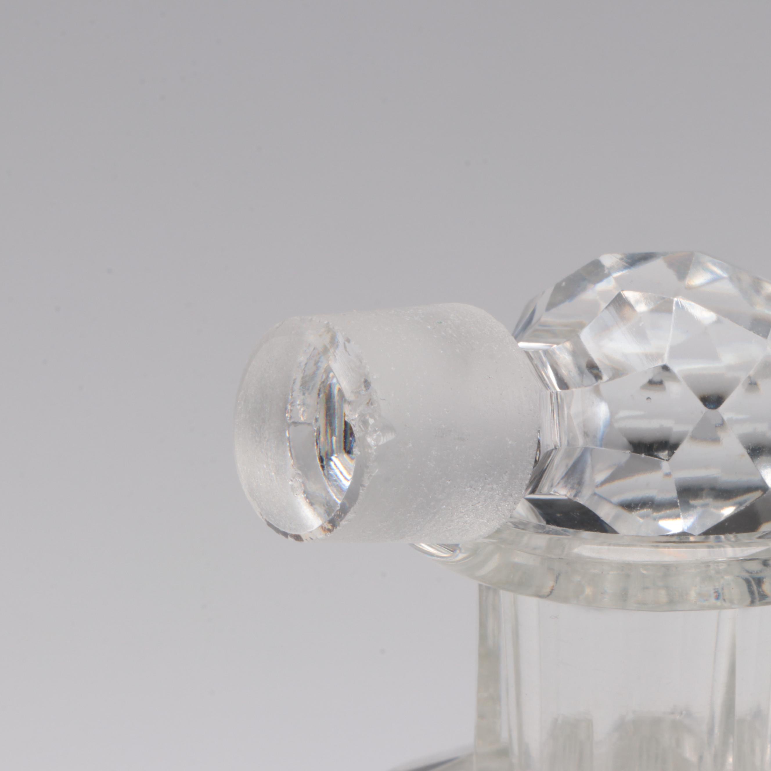 English Barbola Vanity Mirrors with Cut Glass Perfume Bottle, Early 20th Century