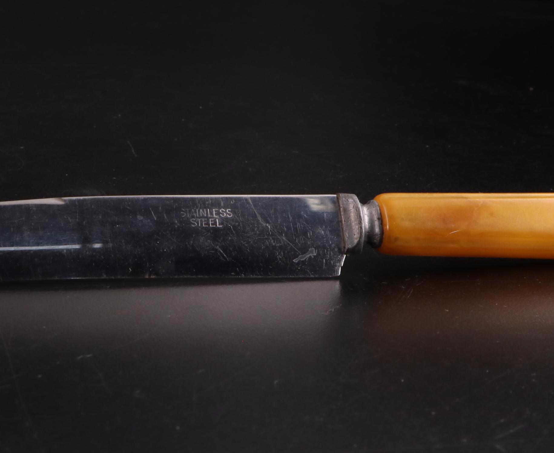 Butterscotch Bakelite Handled Stainless Steel Flatware