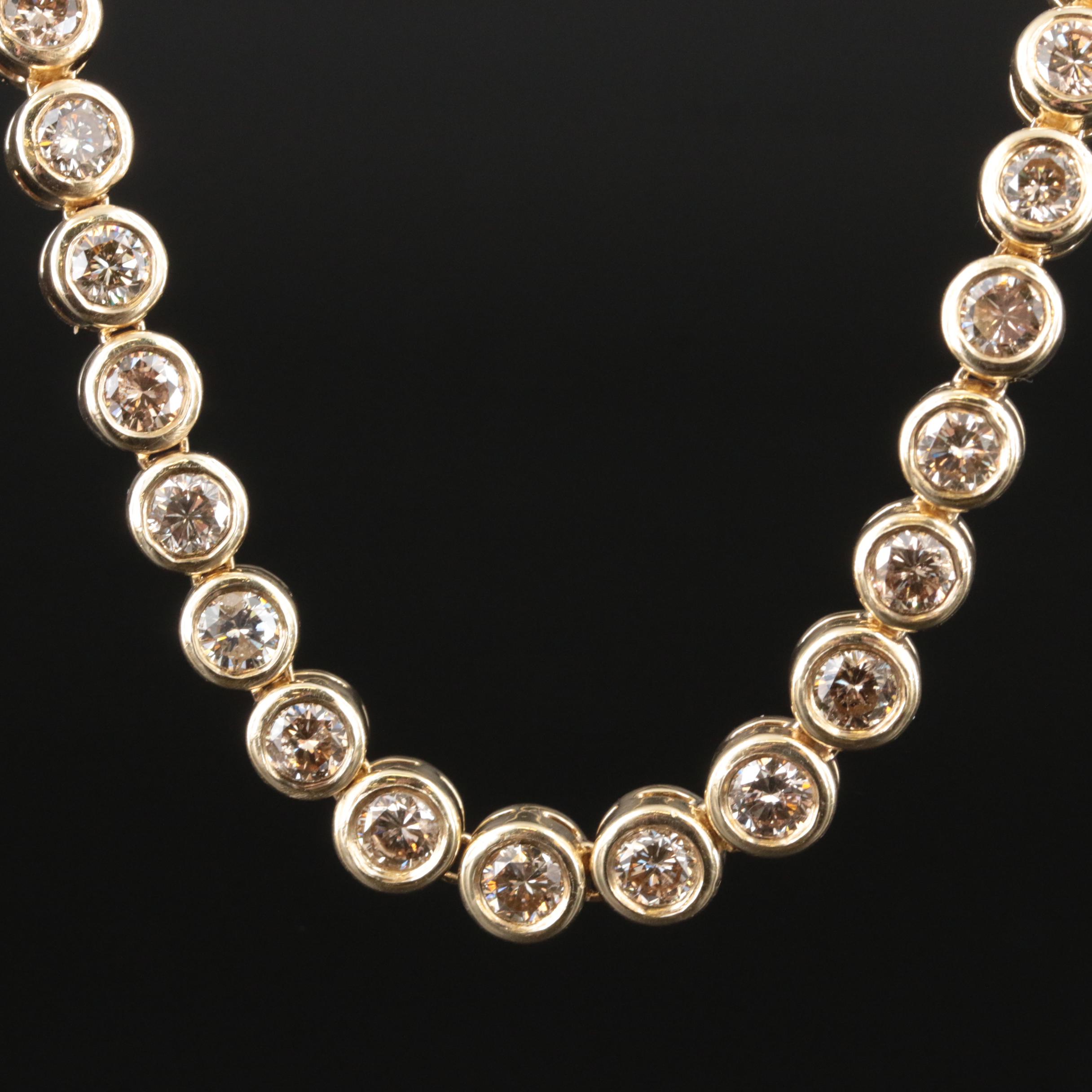 14K 13.90 CTW Diamond Graduated Rivière Necklace