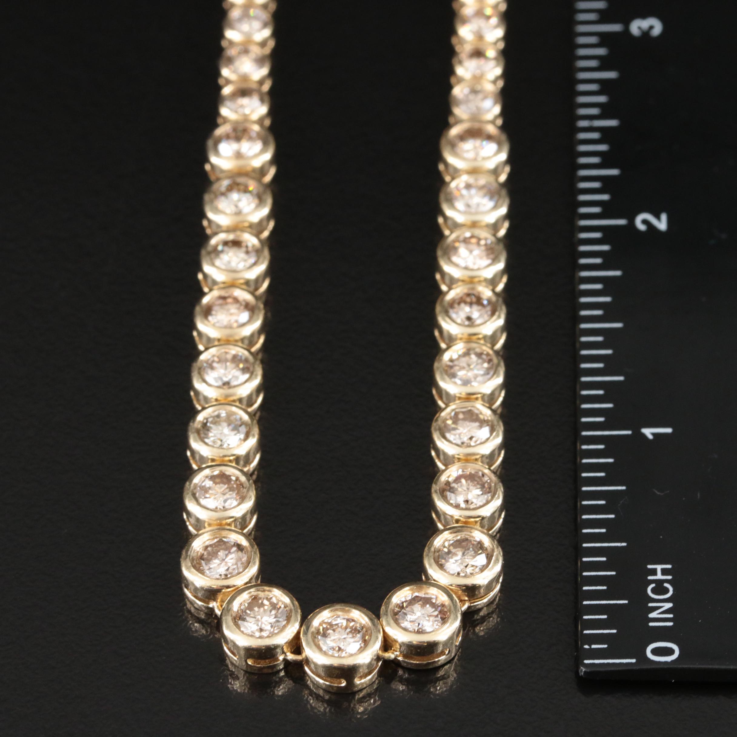 14K 13.90 CTW Diamond Graduated Rivière Necklace