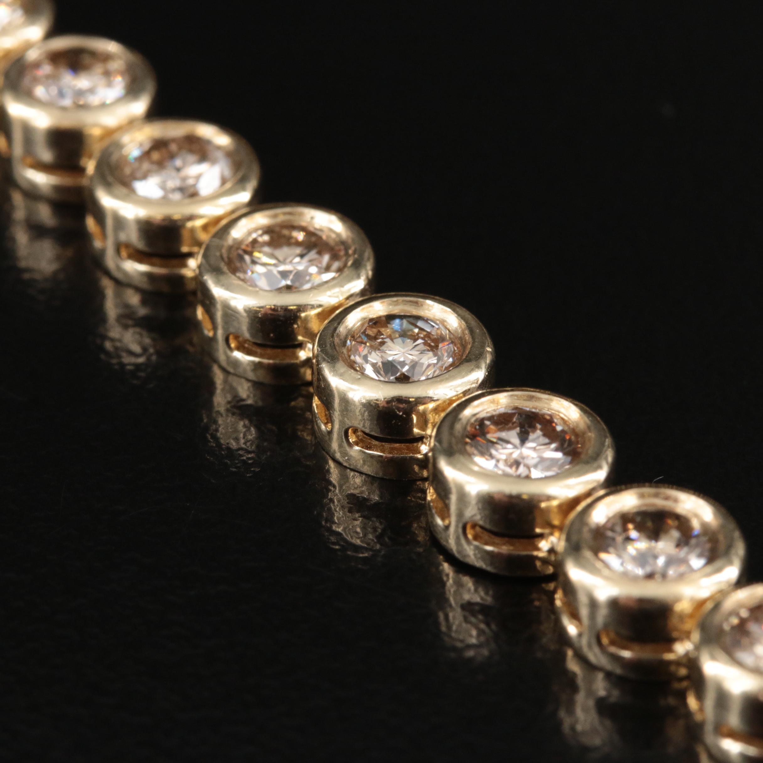 14K 13.90 CTW Diamond Graduated Rivière Necklace