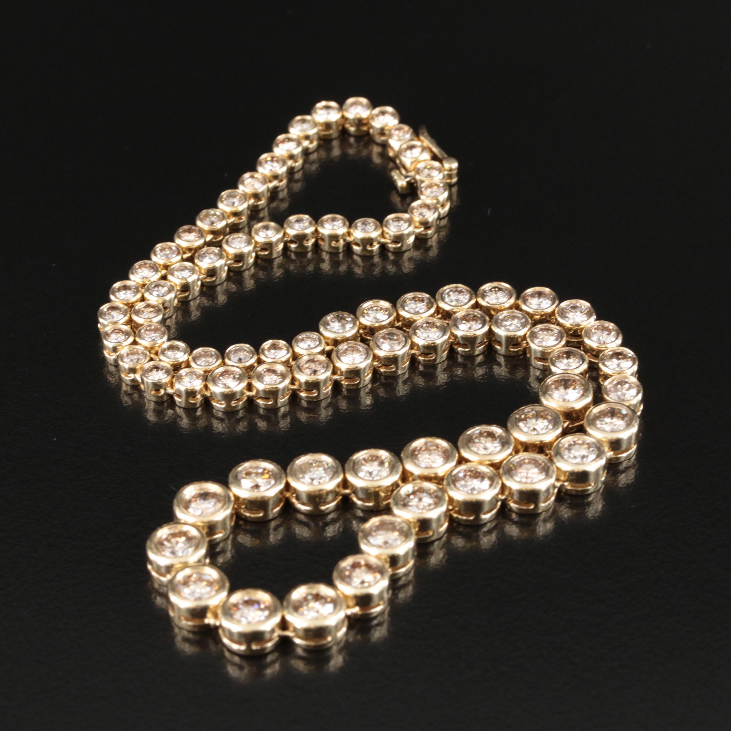 14K 13.90 CTW Diamond Graduated Rivière Necklace