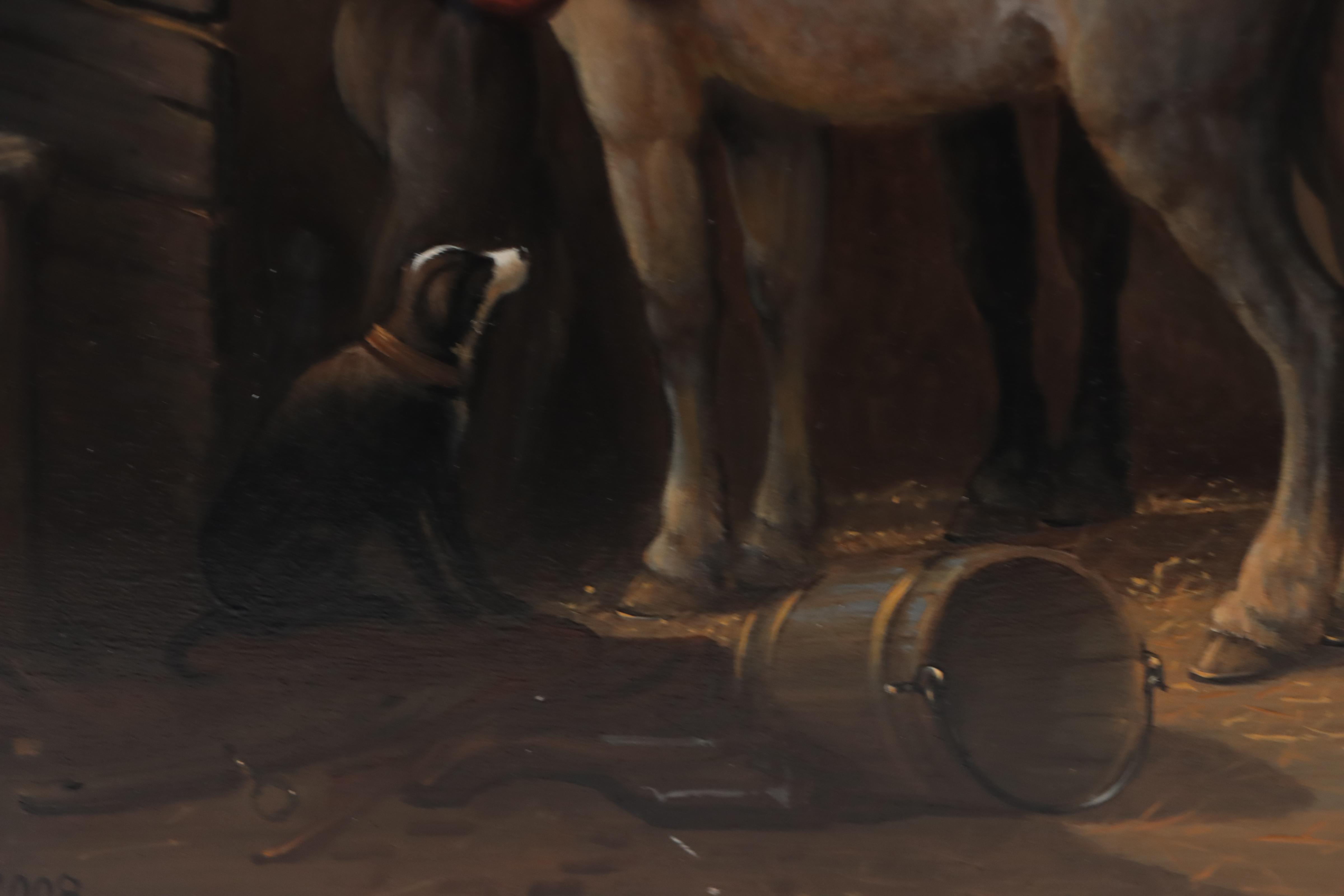 Jan van der Meer Oil Painting of Stable Interior, 2008