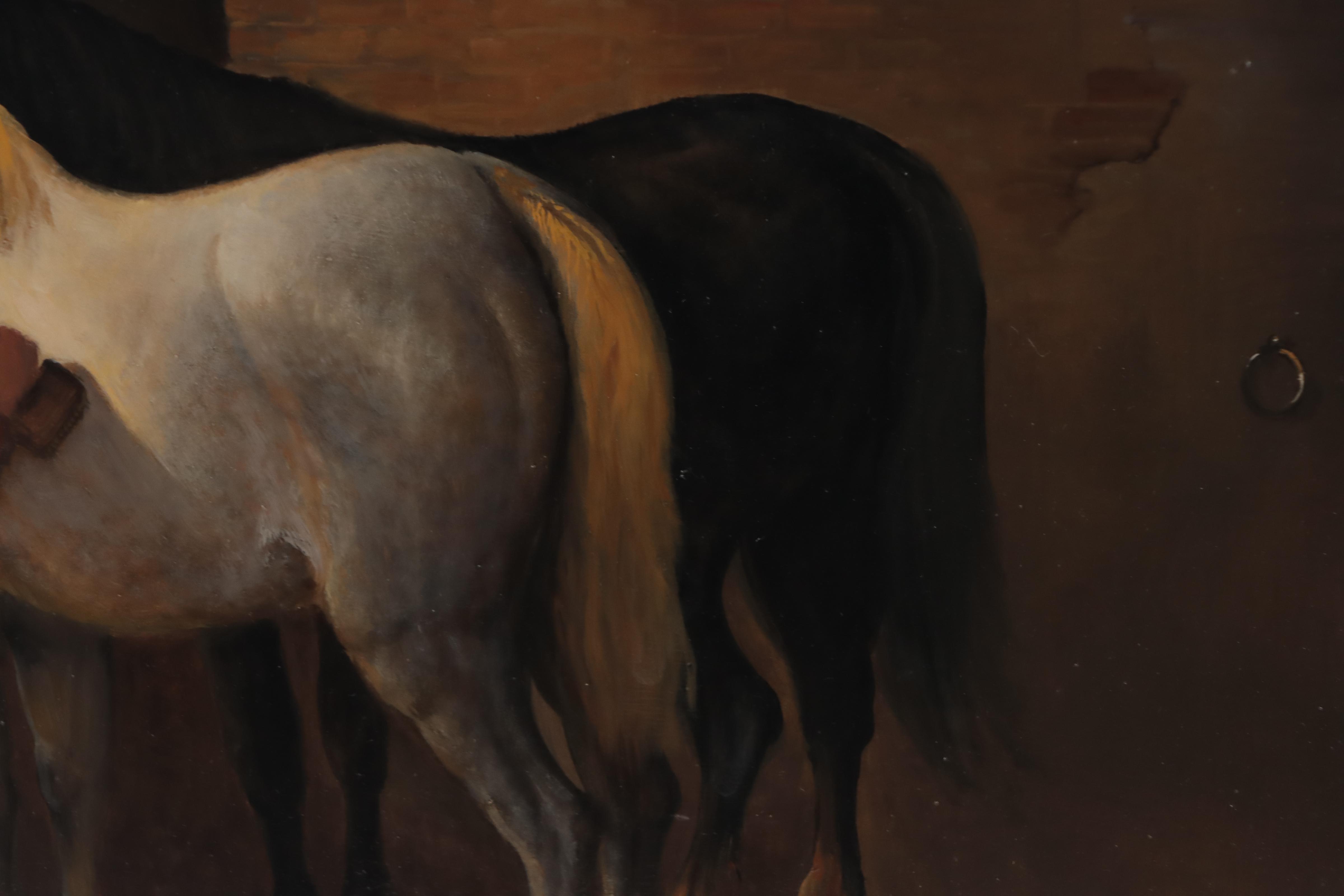 Jan van der Meer Oil Painting of Stable Interior, 2008