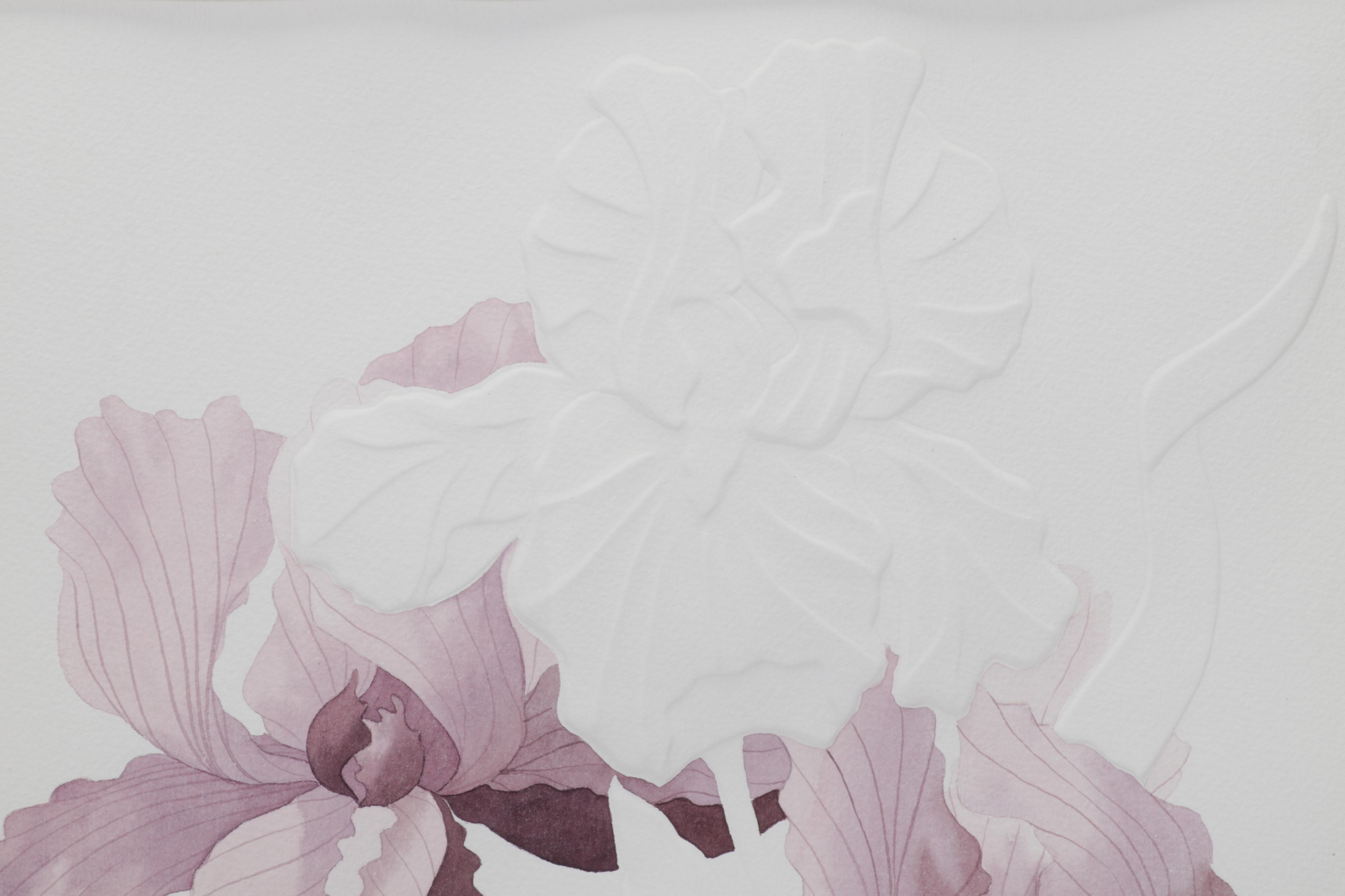 Esther Grimm Embossed Watercolor Painting "Burst of Spring," 1985