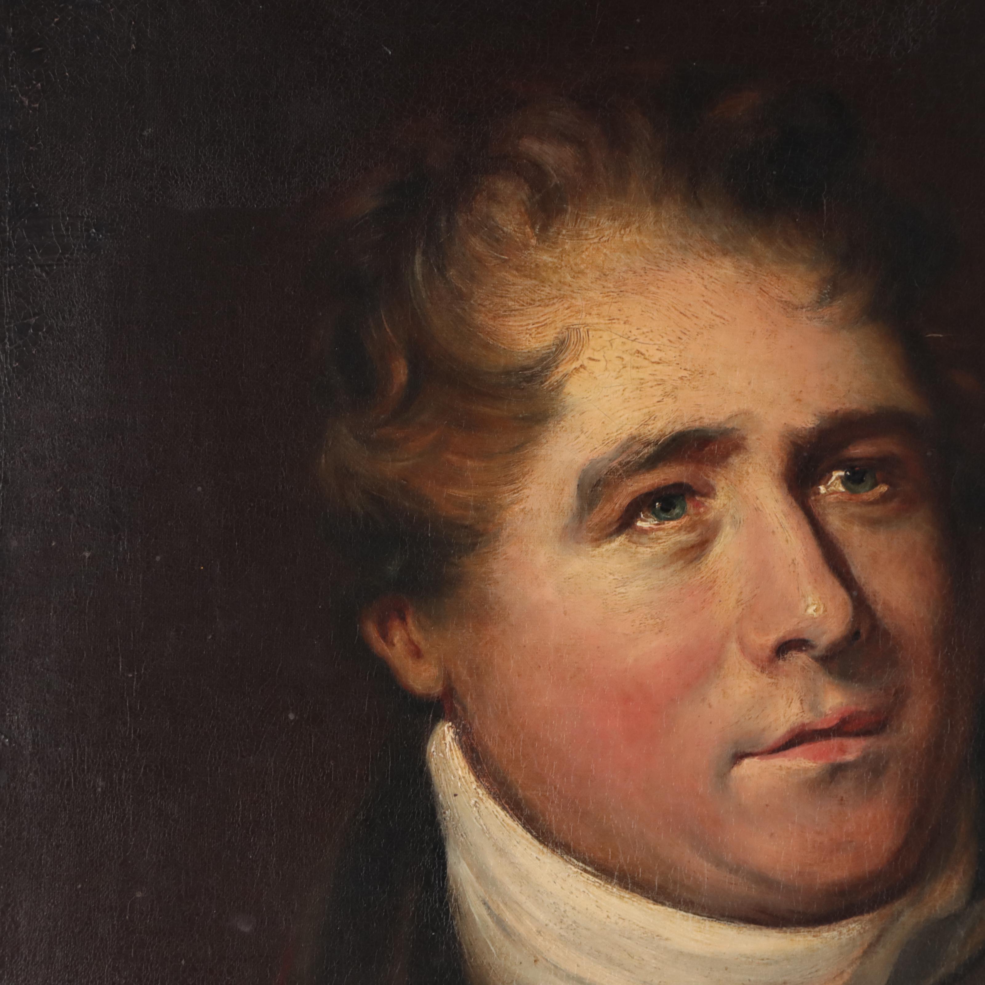 Oil Painting After George Henry Harlow of Charles Hague Portrait, 19th Century