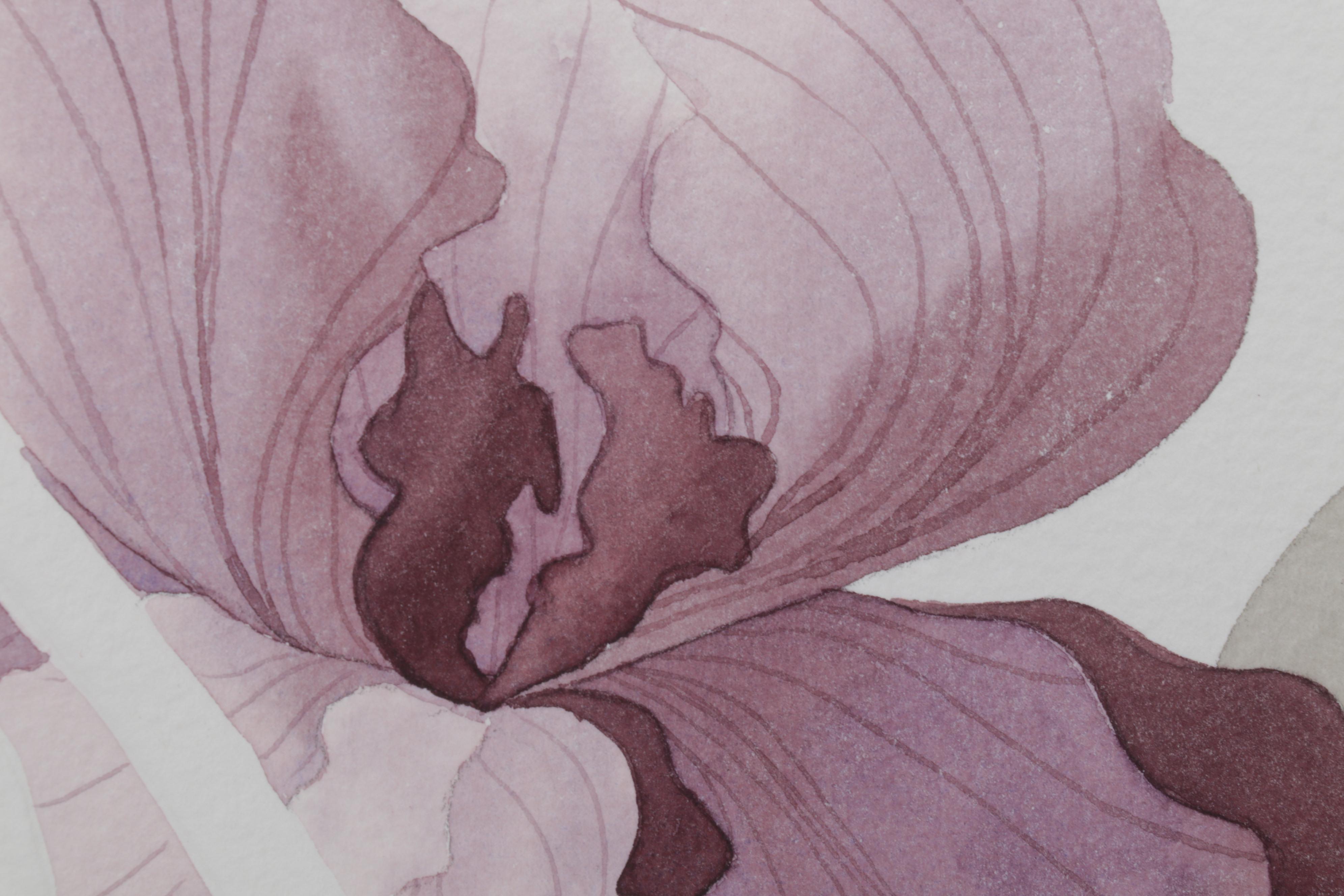 Esther Grimm Embossed Watercolor Painting "Burst of Spring," 1985