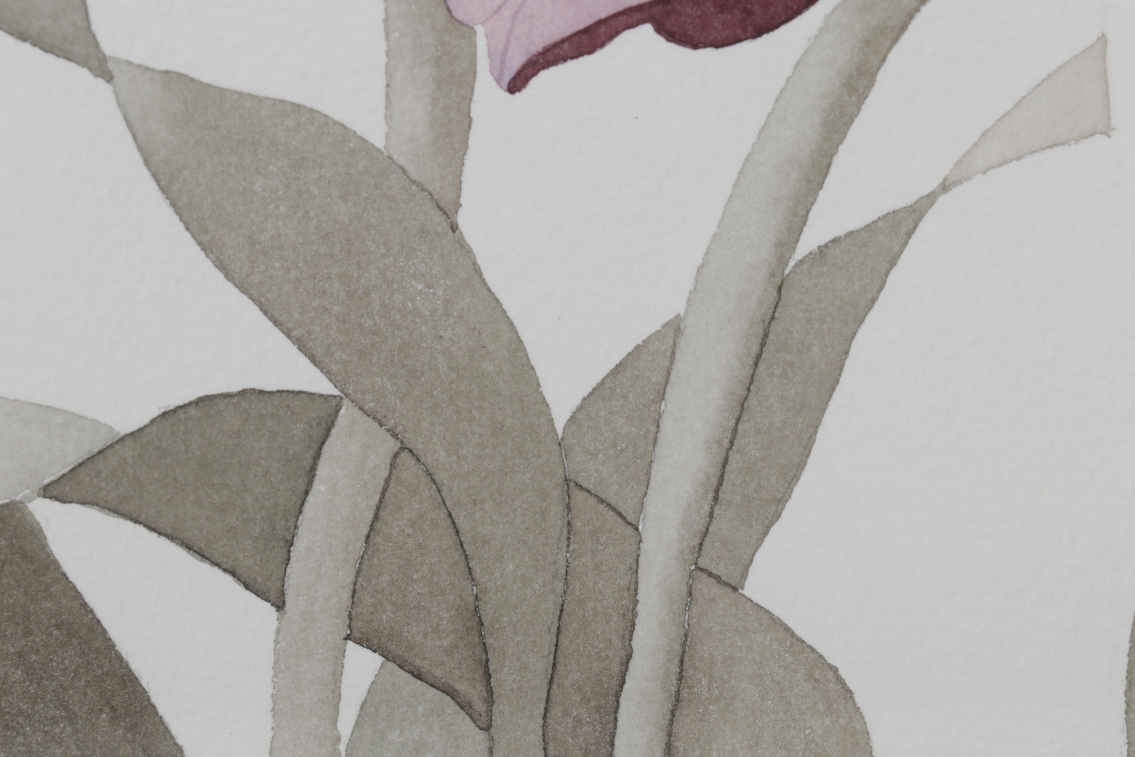 Esther Grimm Embossed Watercolor Painting "Burst of Spring," 1985