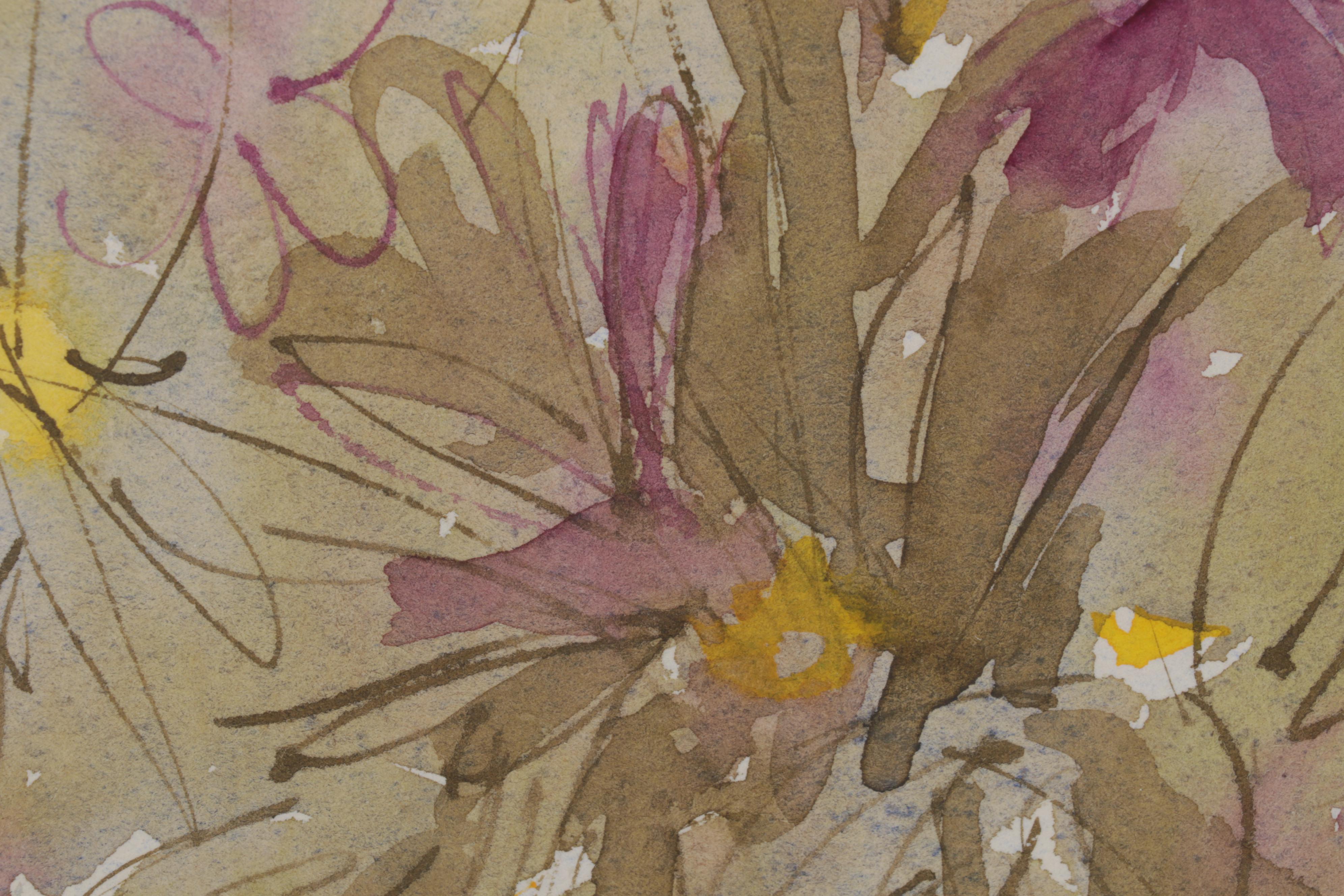 Esther Grimm Still Life Watercolor Painting "Floral Signature," Circa 1975