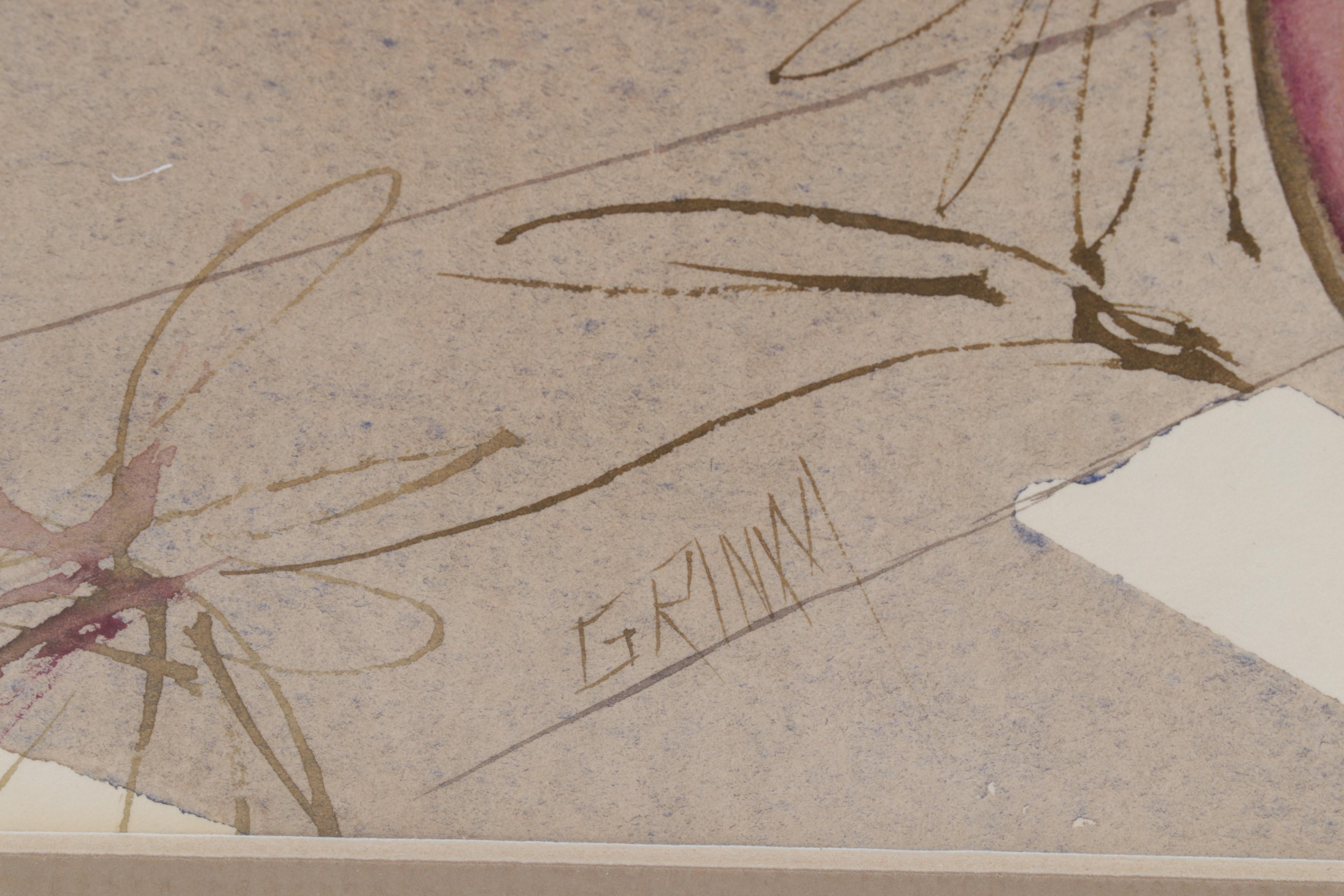 Esther Grimm Still Life Watercolor Painting "Floral Signature," Circa 1975