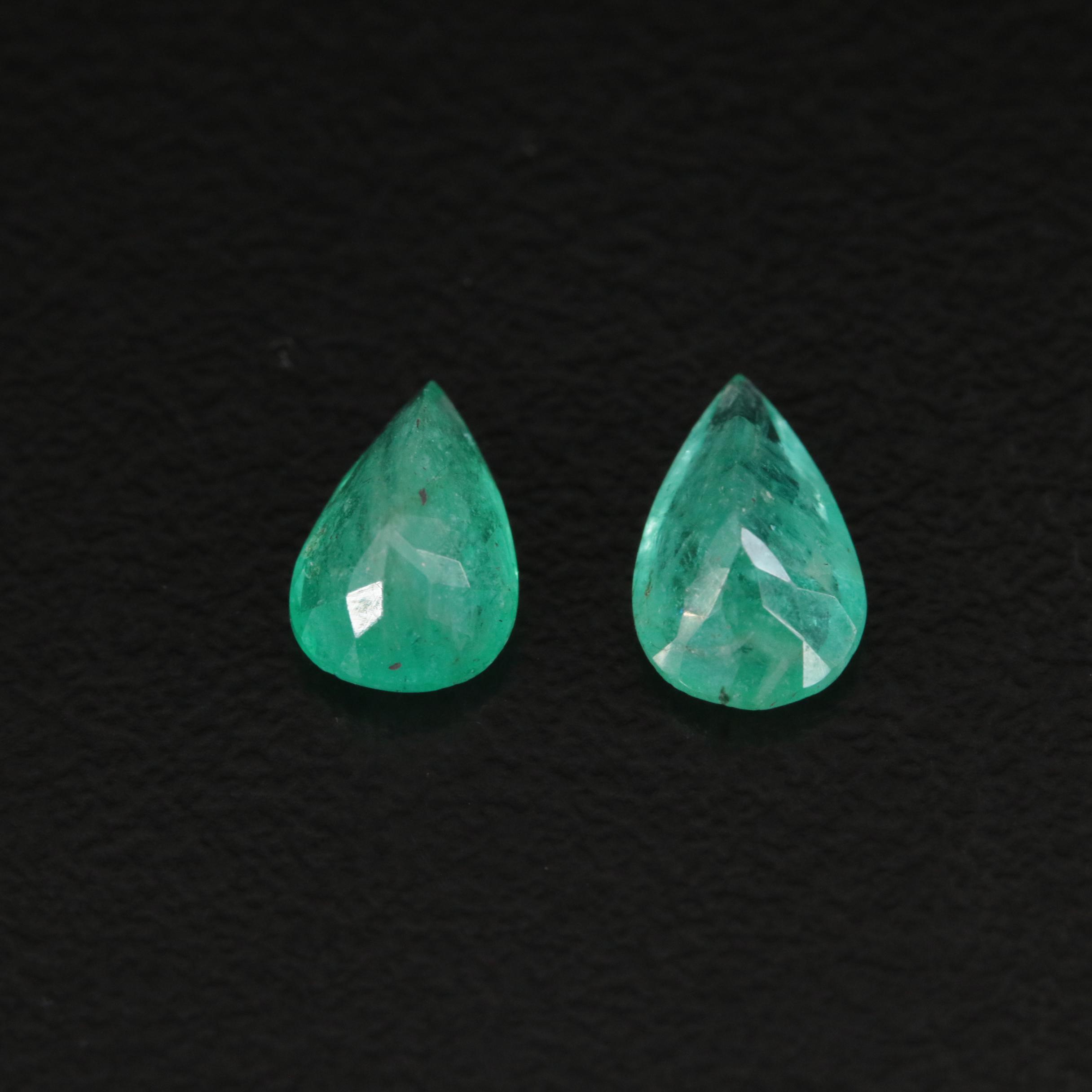 Loose 1.99 CTW Pear Faceted Emeralds