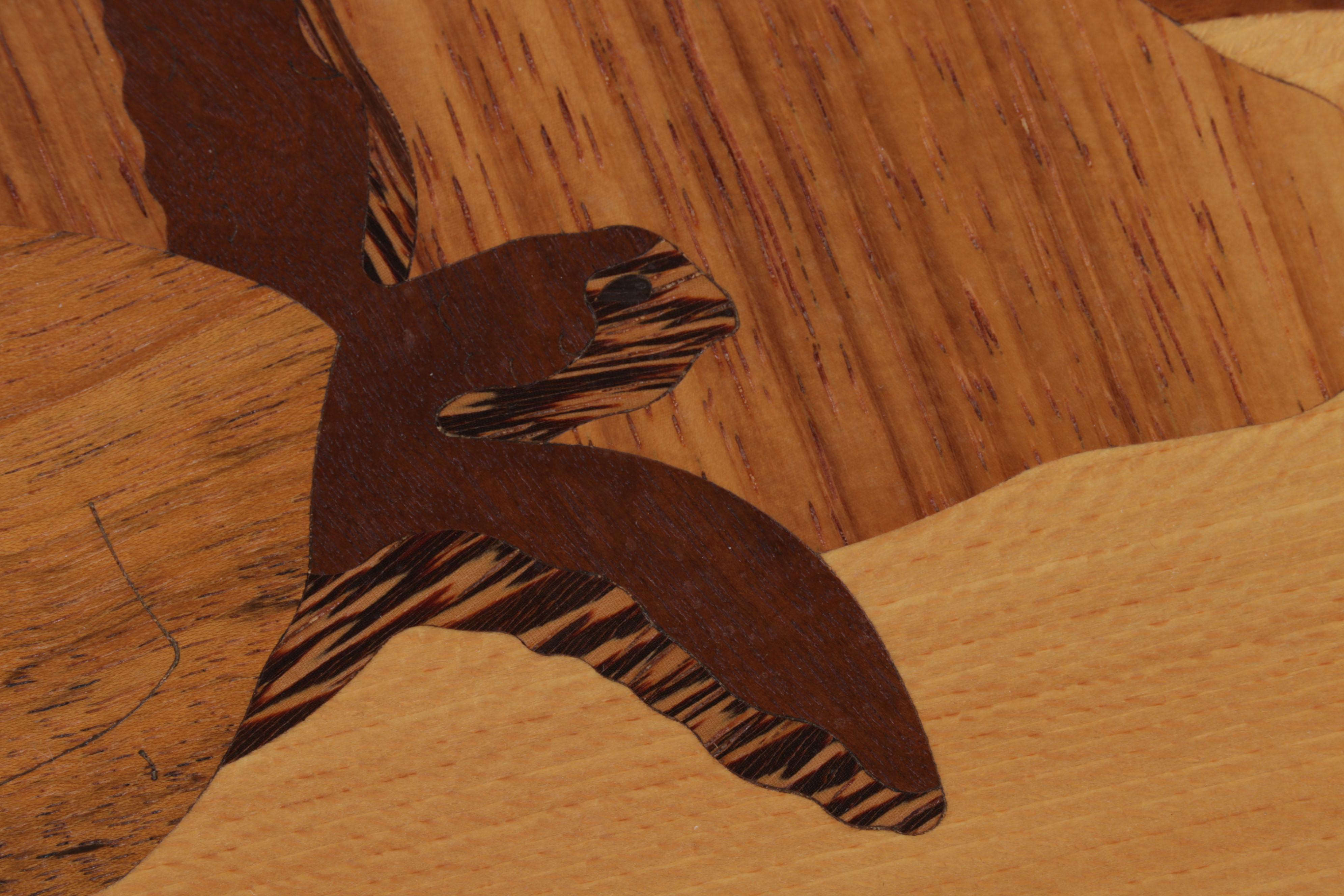 Hudson River Inlay Wood Marquetry Wall Hanging "Sea Frolic," Circa 1995