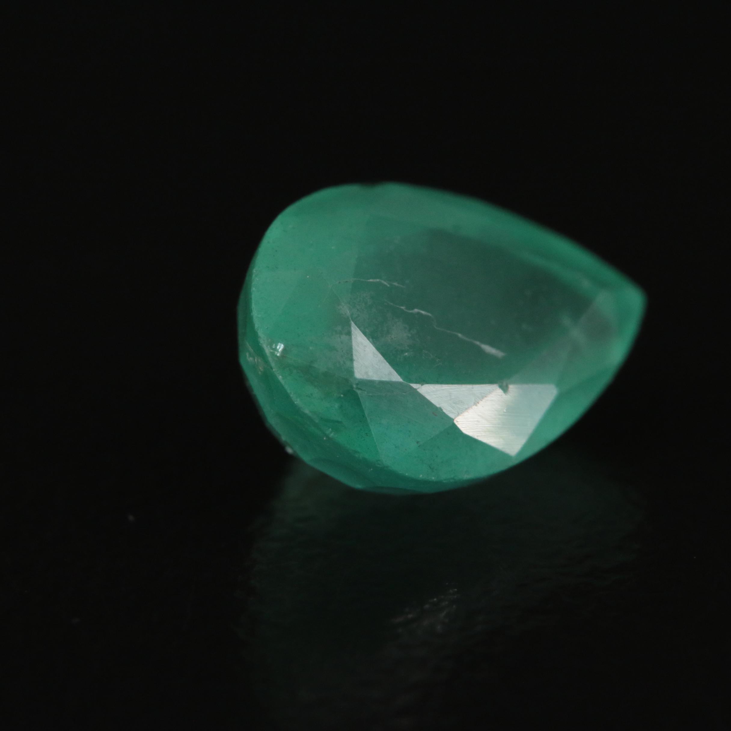 Loose 2.28 CT Pear Faceted Emerald