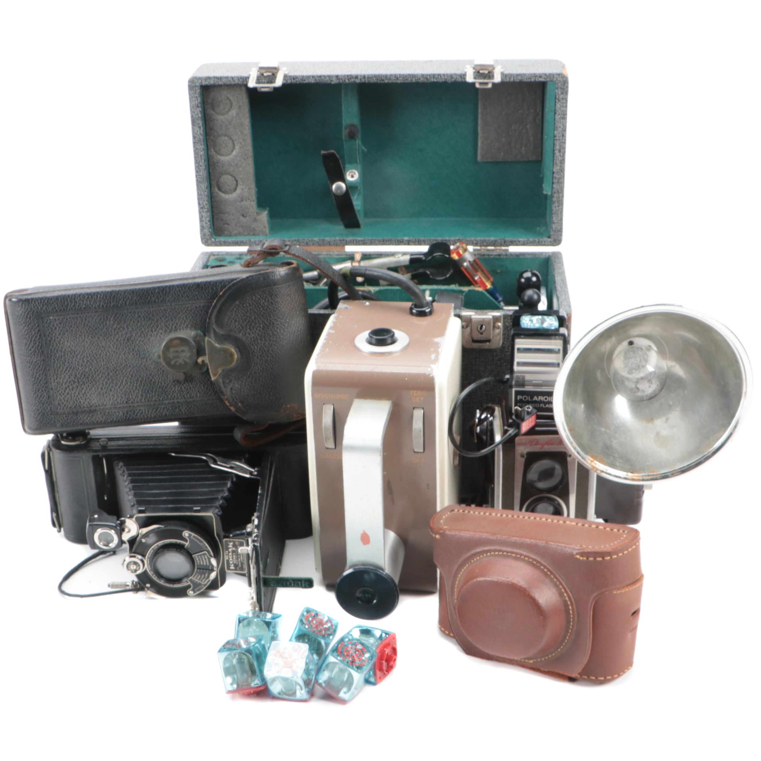 Victoreen R-Meter With Kodak 1A, Argus Anastigmat, Kodak Duaflex IV Cameras