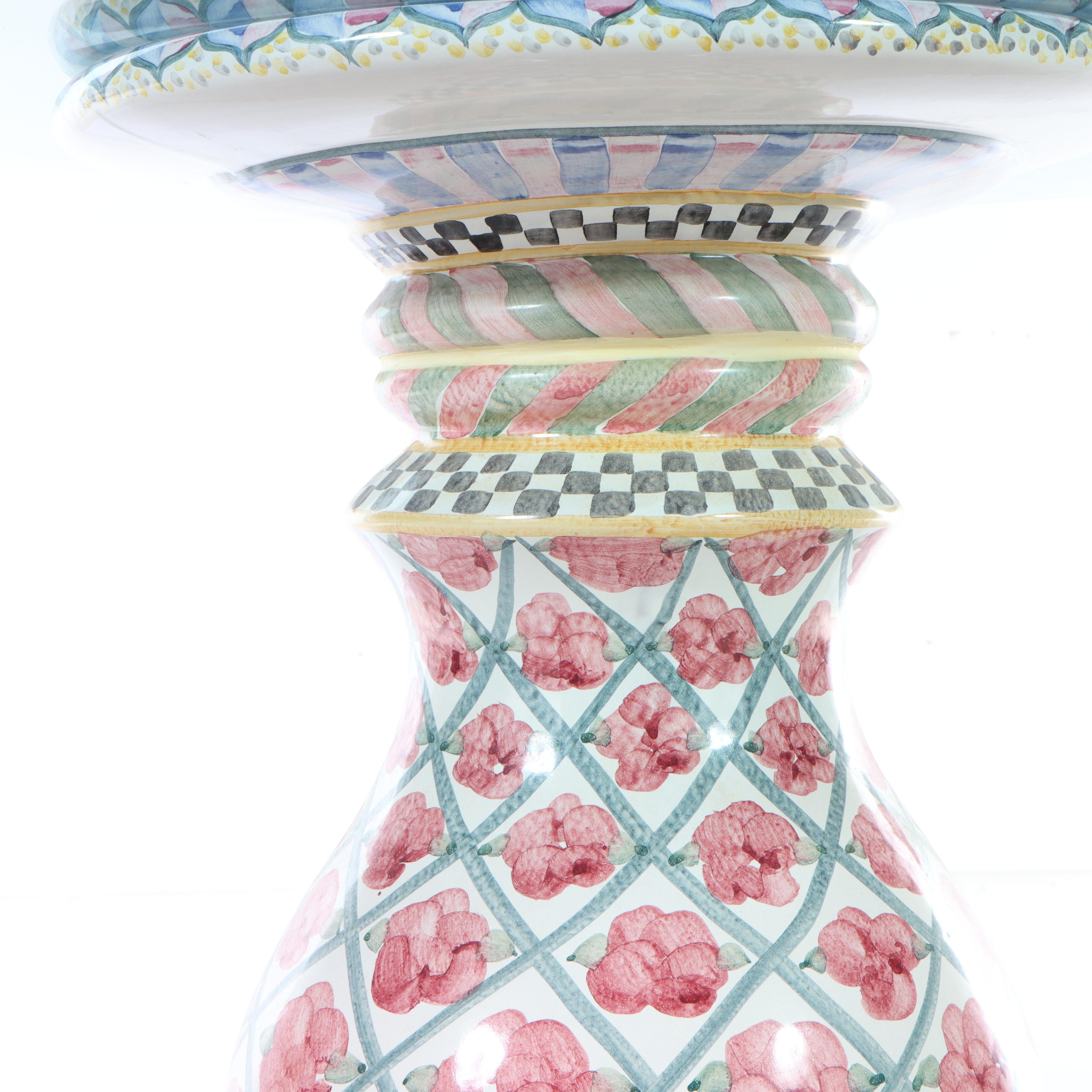 Mackenzie-Childs Carousel Pedestal Table Base with Glass Top