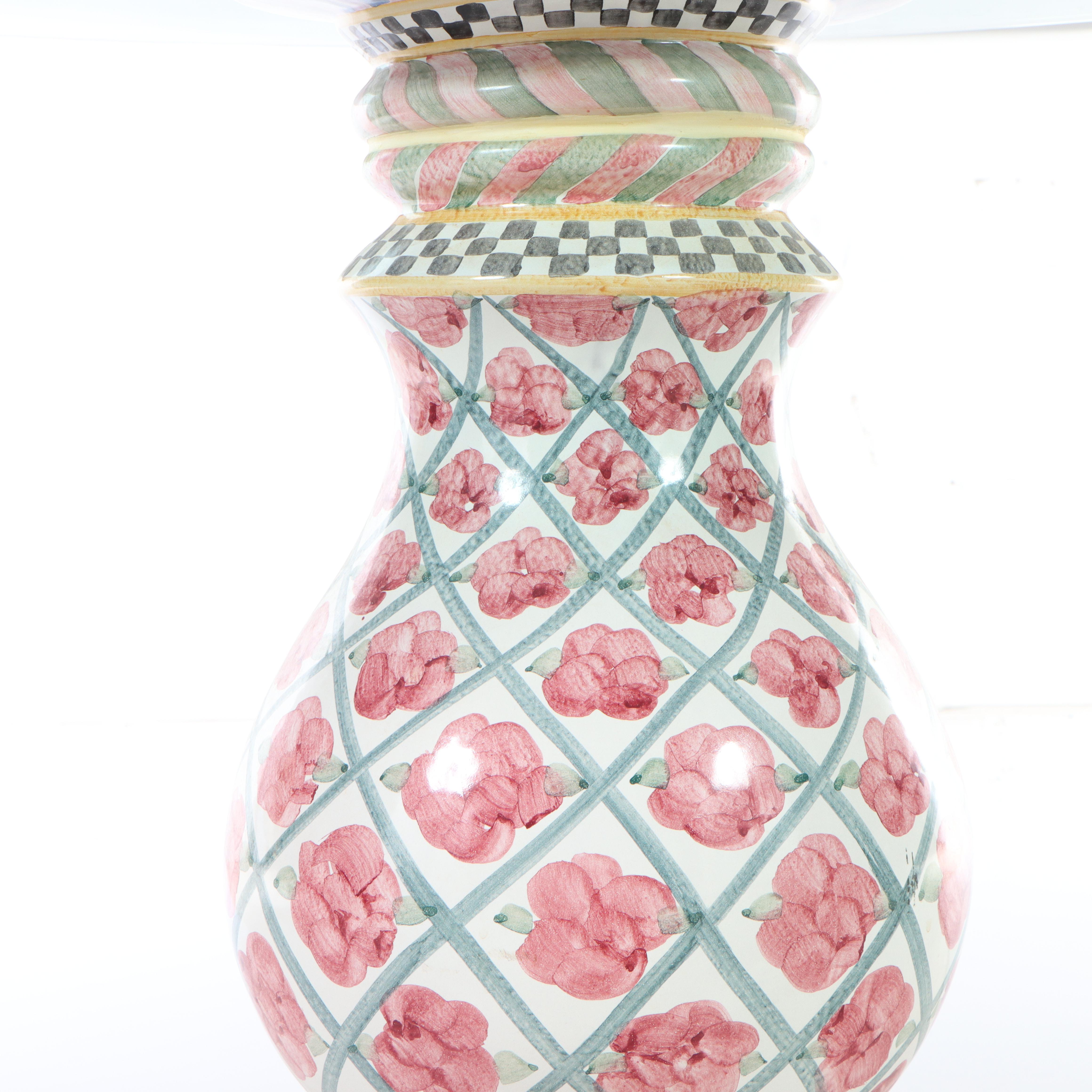 Mackenzie-Childs Carousel Pedestal Table Base with Glass Top