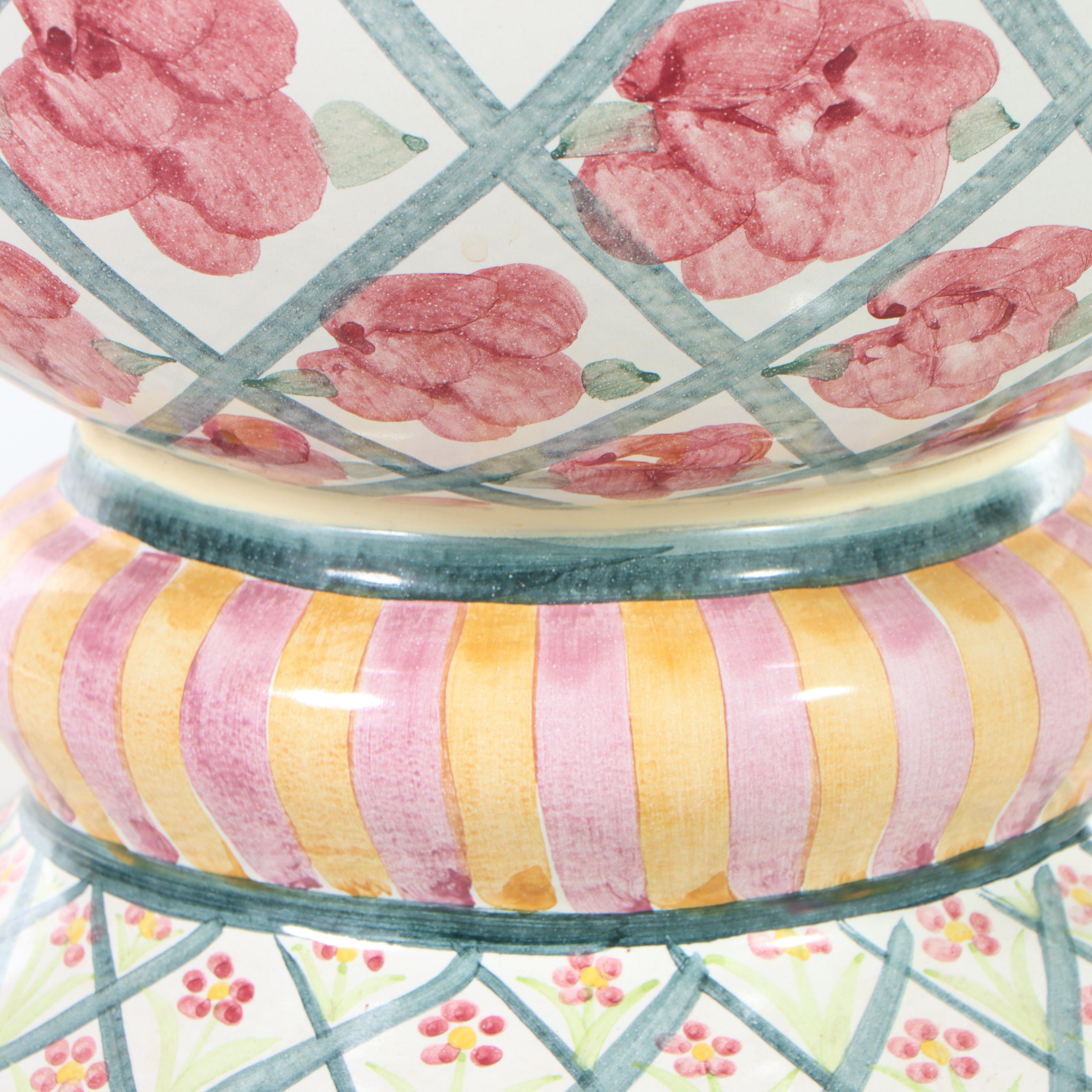 Mackenzie-Childs Carousel Pedestal Table Base with Glass Top