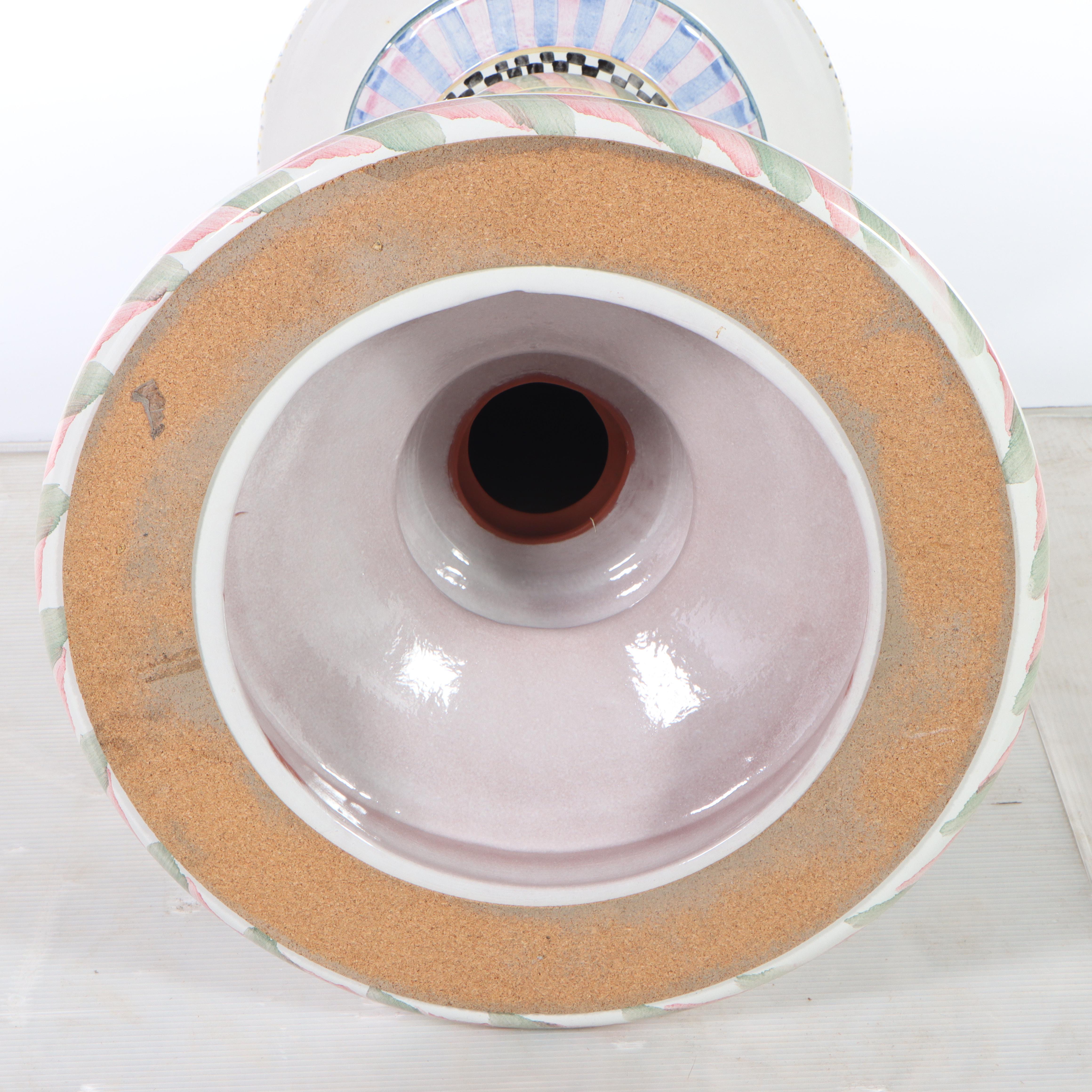 Mackenzie-Childs Carousel Pedestal Table Base with Glass Top