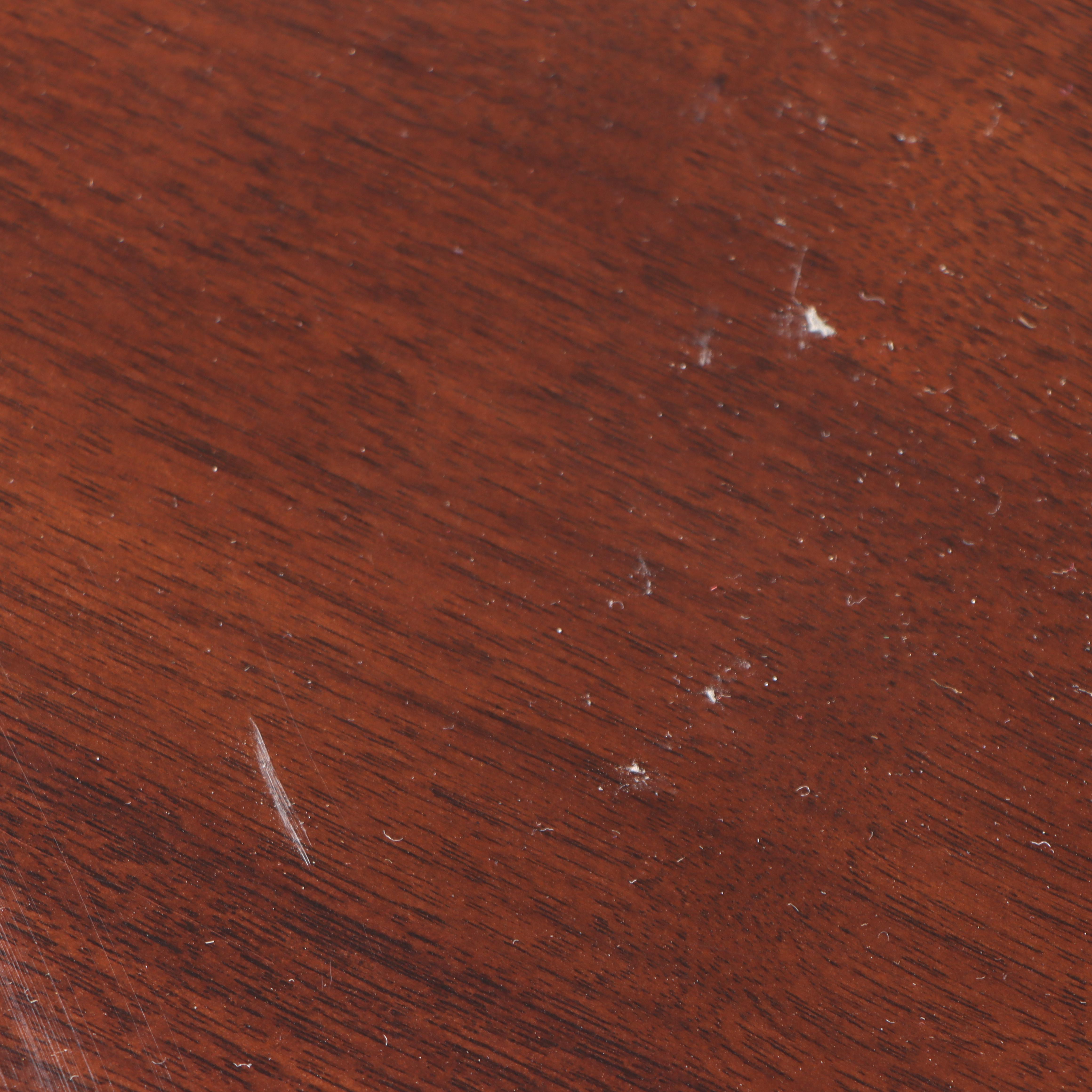 Sligh Espresso Finish Wooden and Brass-Mounted Pedestal Desk