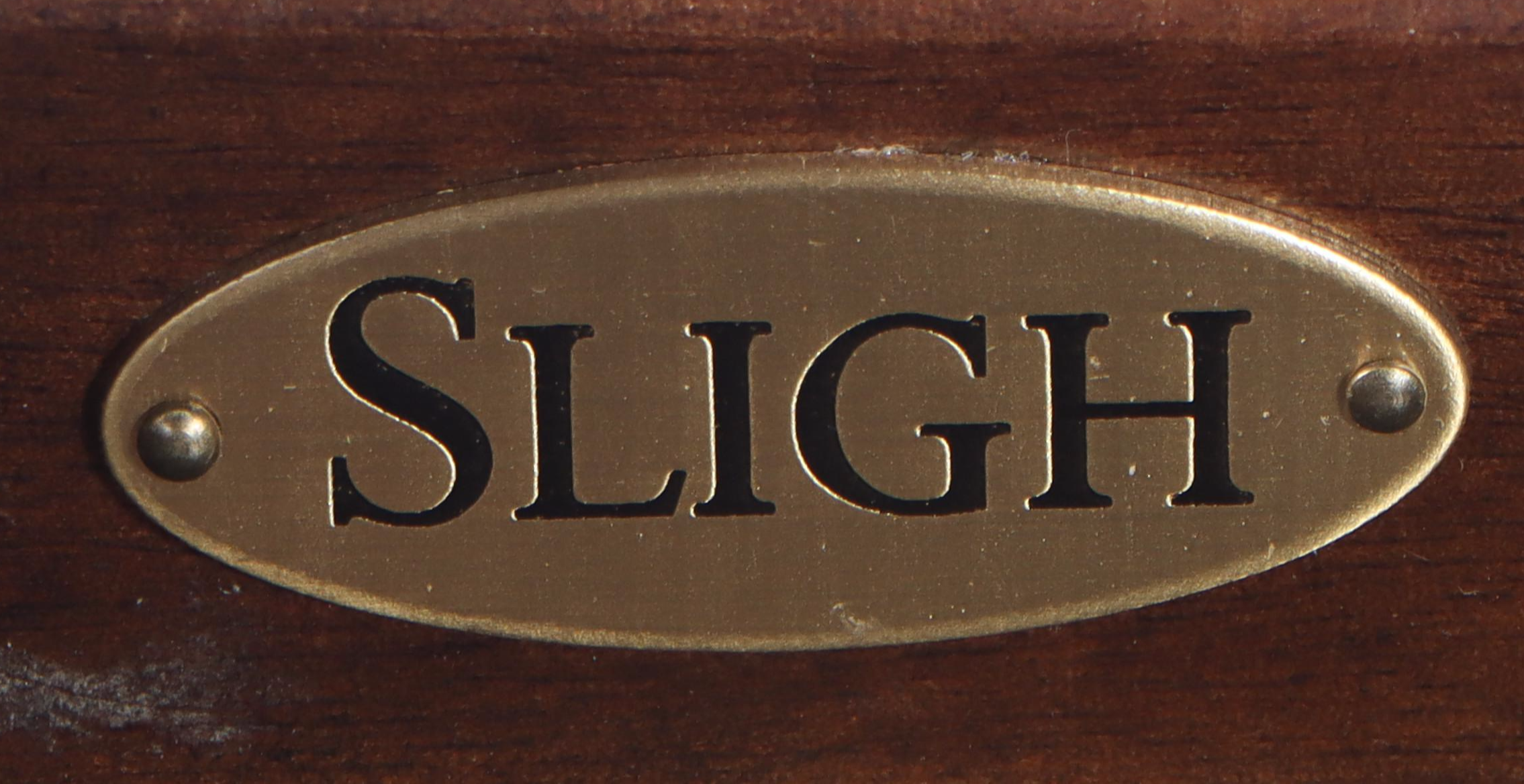 Sligh Espresso Finish Wooden and Brass-Mounted Pedestal Desk