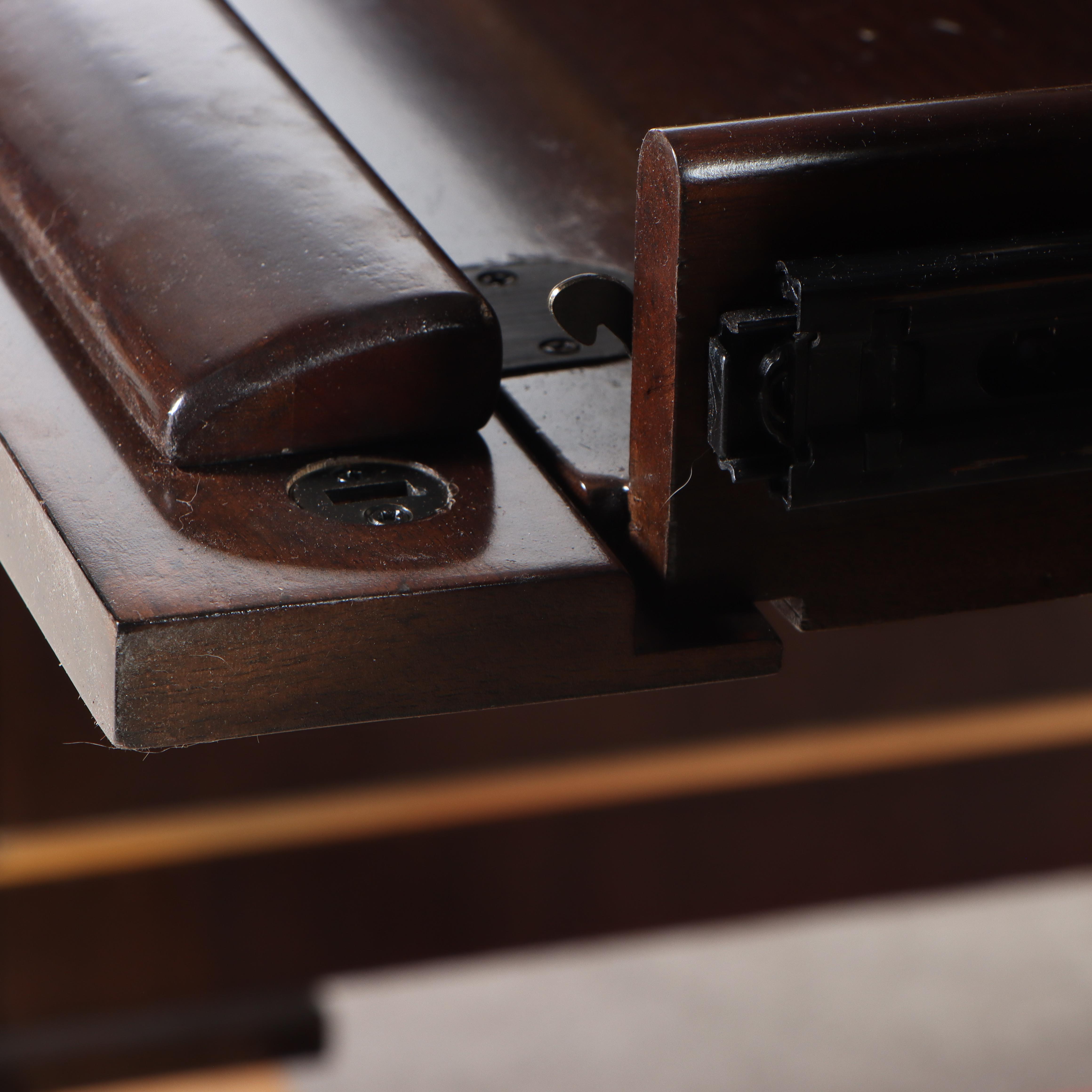 Sligh Espresso Finish Wooden and Brass-Mounted Pedestal Desk