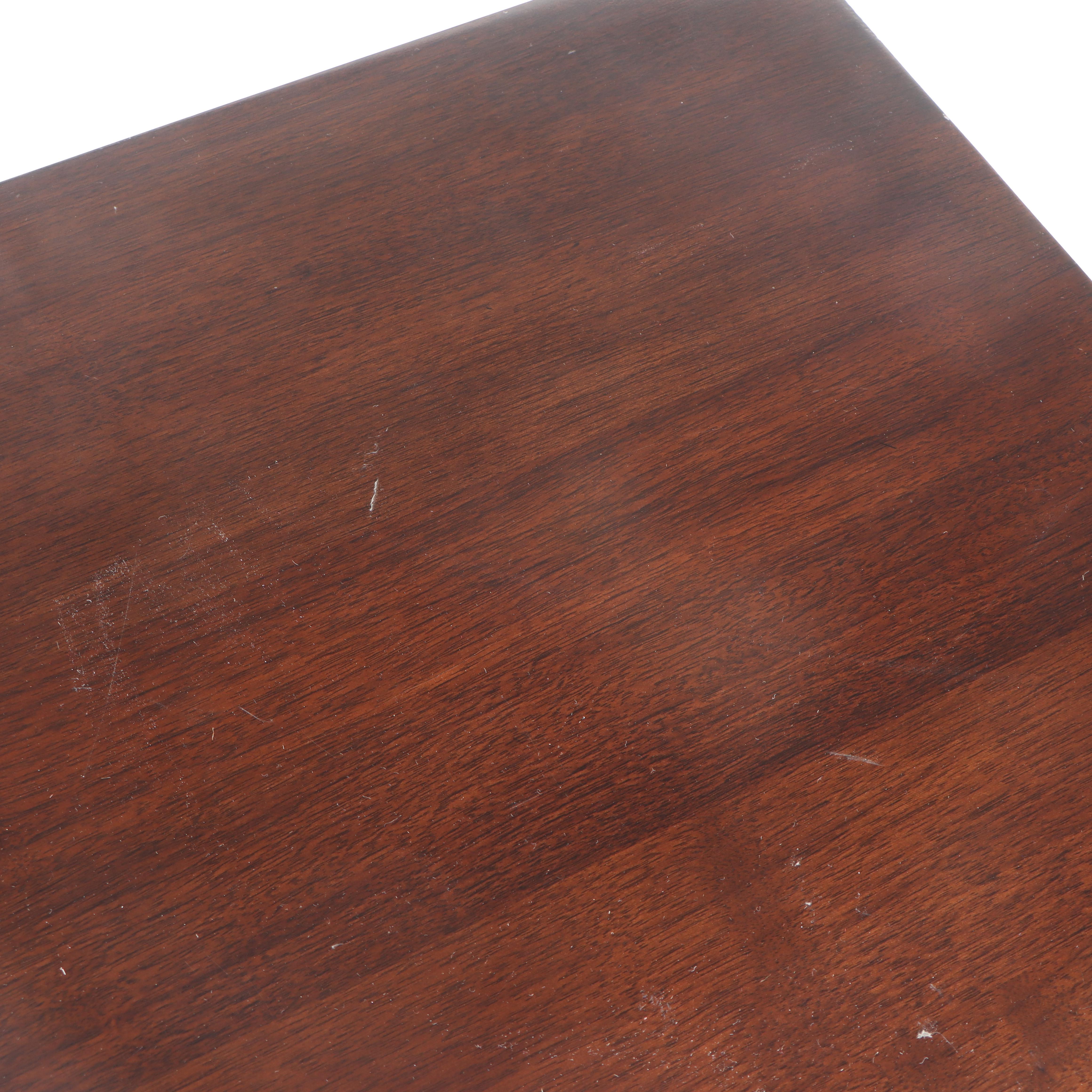 Sligh Espresso Finish Wooden and Brass-Mounted Pedestal Desk