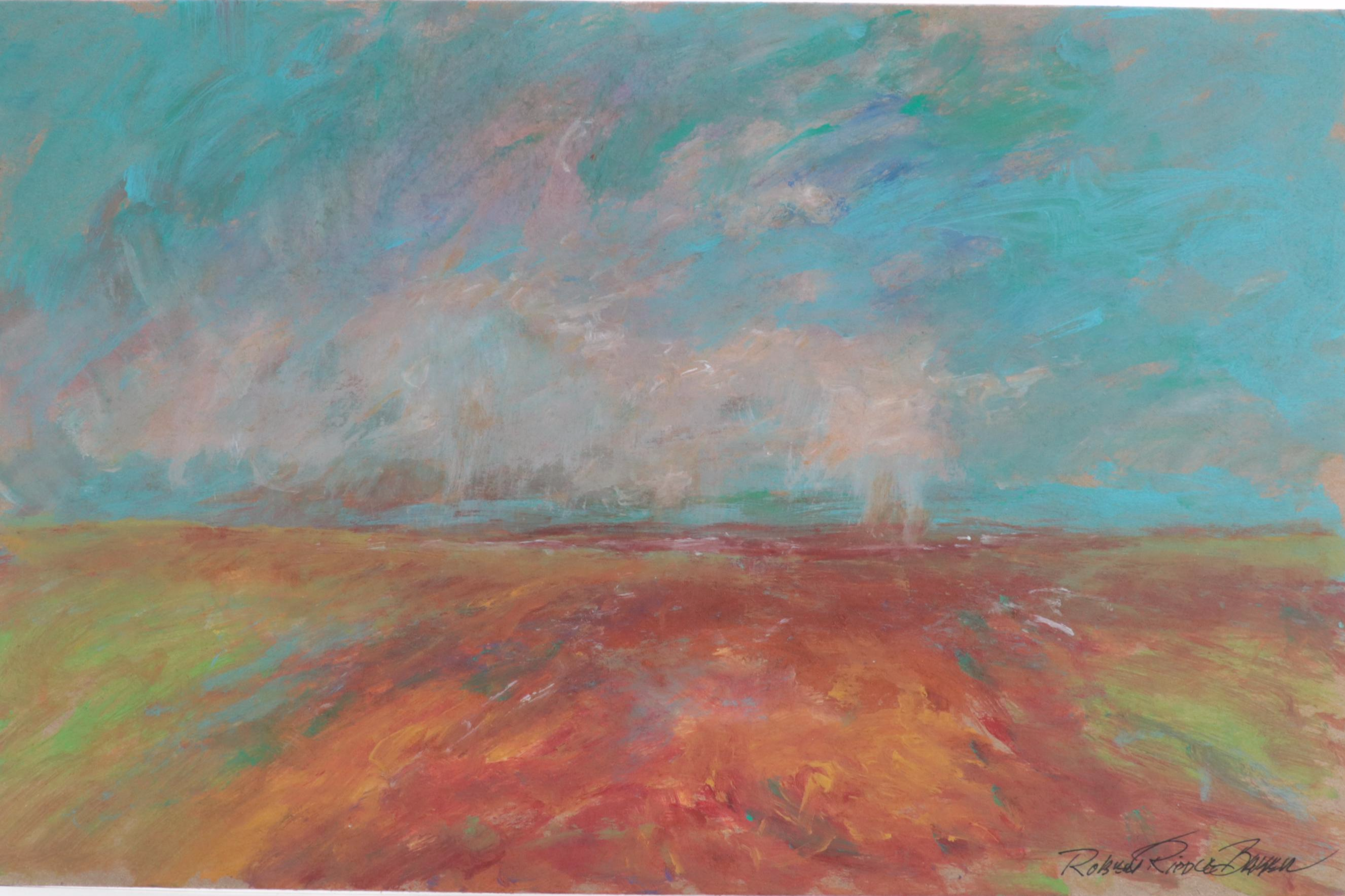 Robert Riddle-Baker Acrylic Painting "Summer Rain on an Eroded Hillside," 2022