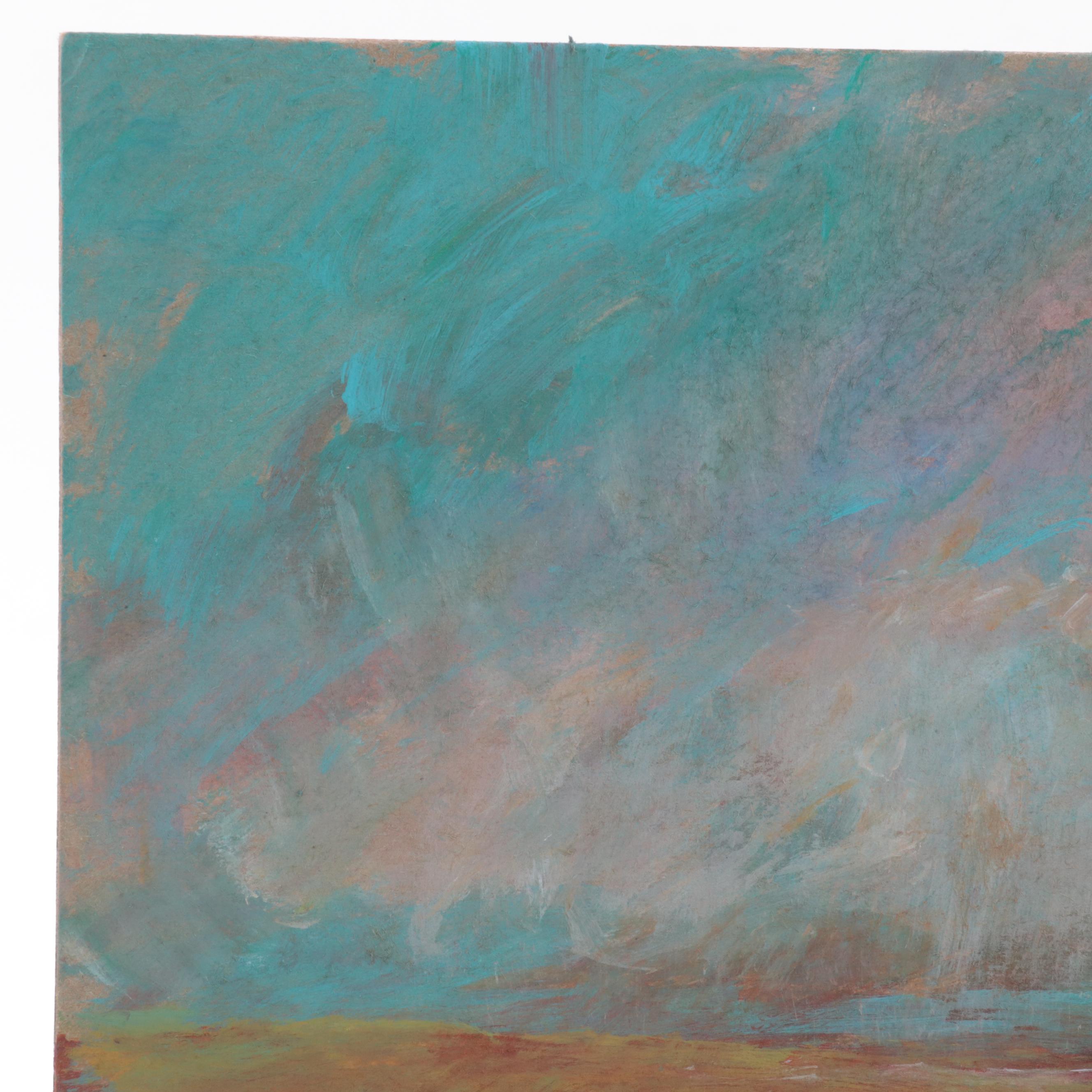 Robert Riddle-Baker Acrylic Painting "Summer Rain on an Eroded Hillside," 2022