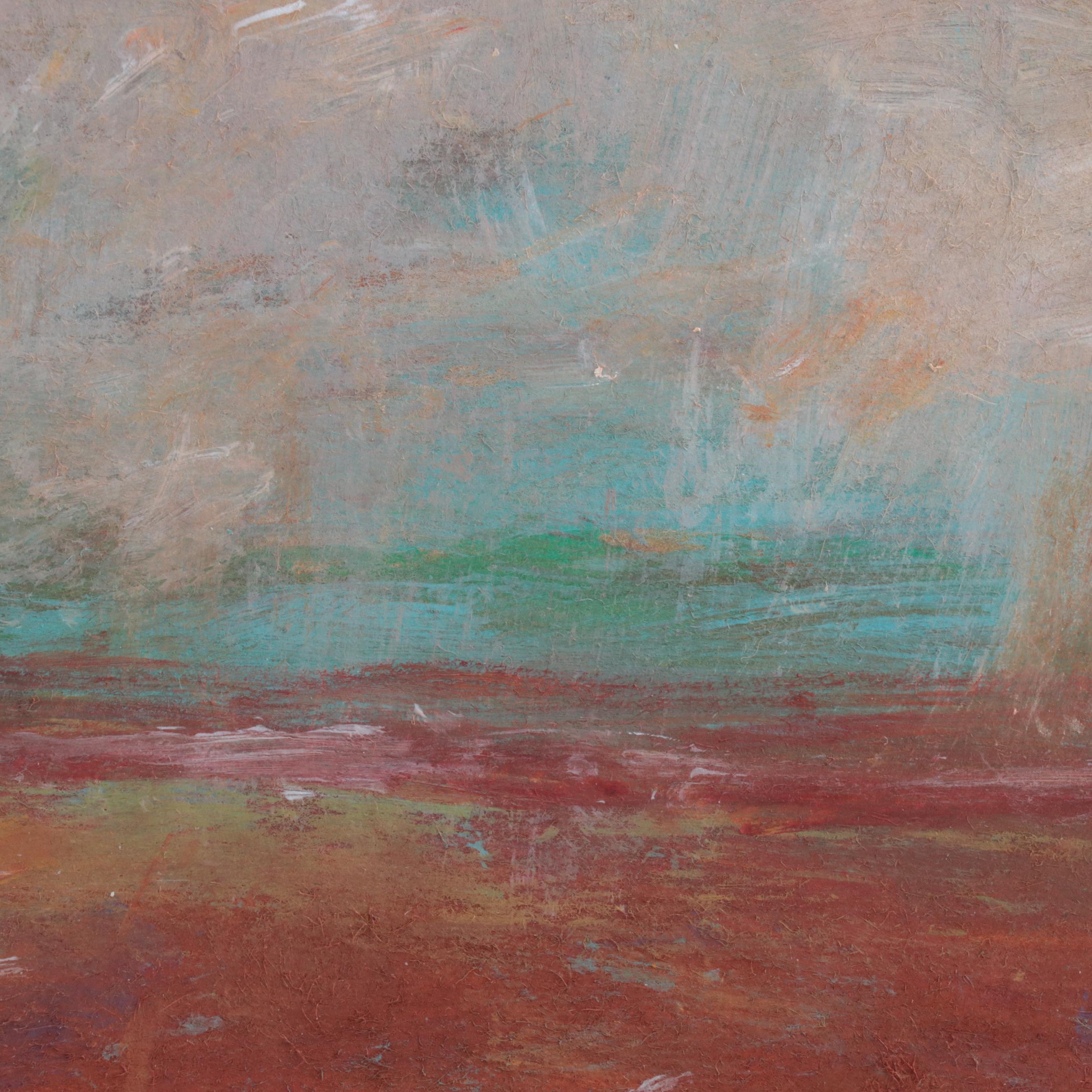 Robert Riddle-Baker Acrylic Painting "Summer Rain on an Eroded Hillside," 2022