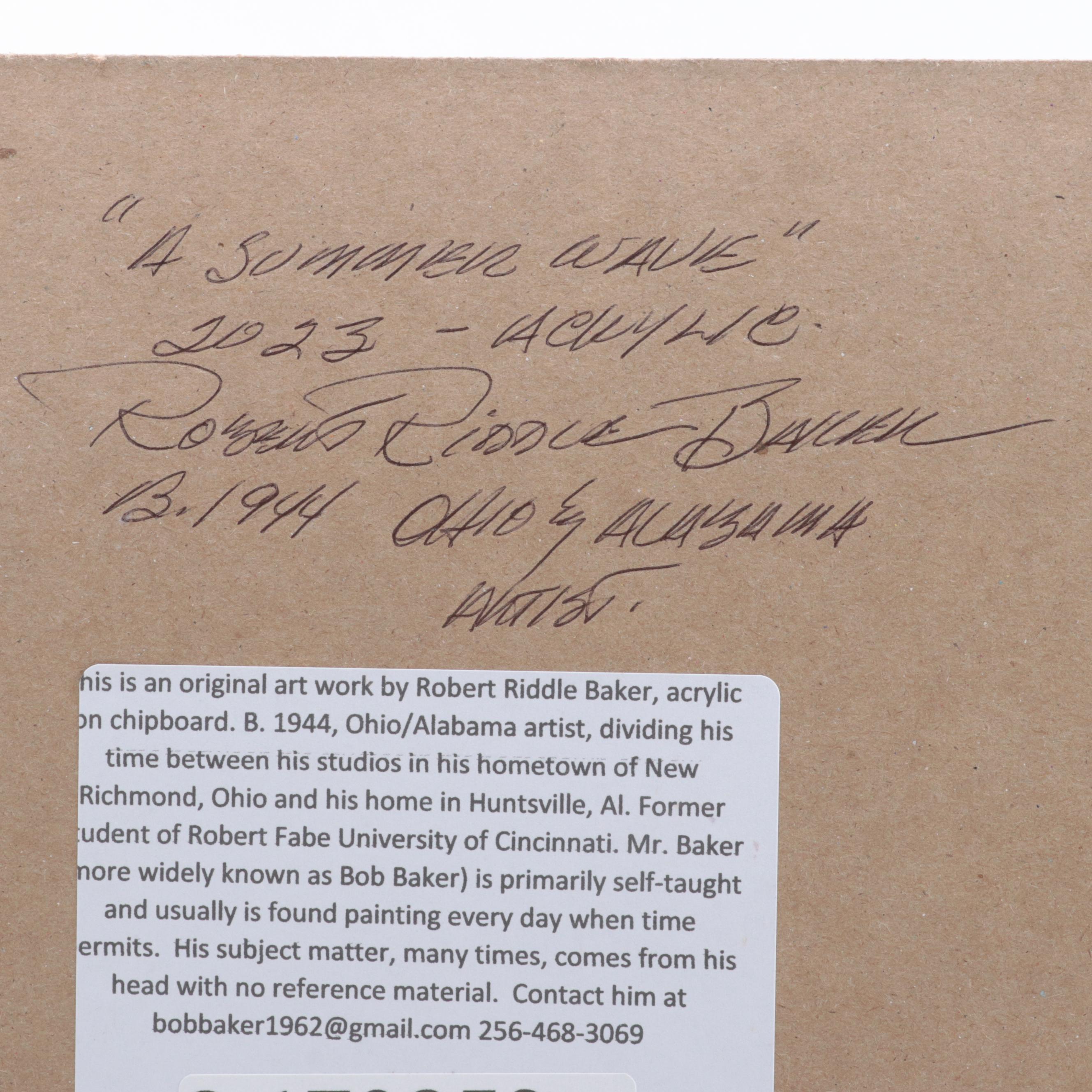 Robert Riddle-Baker Acrylic Painting "A Summer Wave," 2023