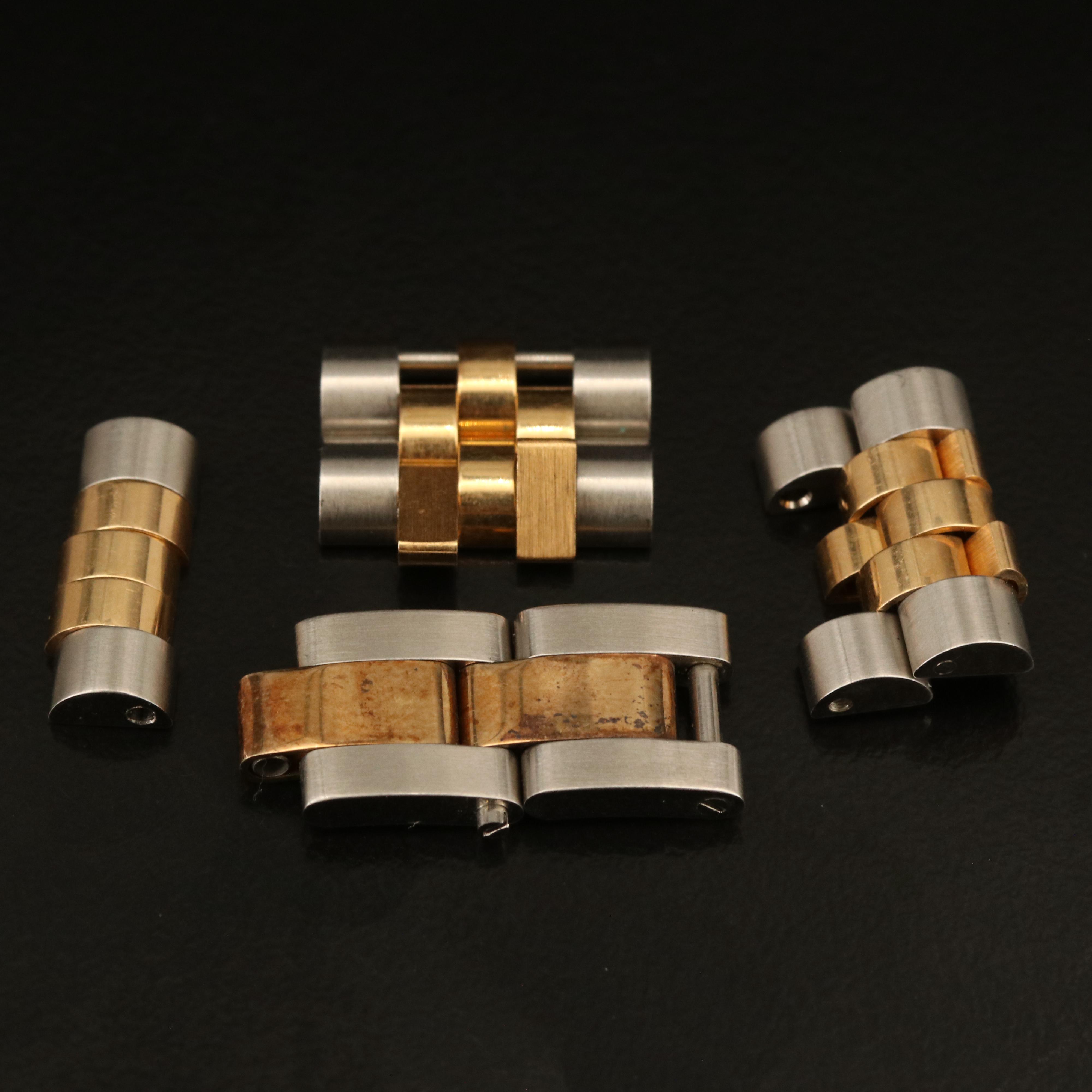 Rolex 14K Jubilee and 18K and Stainless Steel Oyster Bracelet Links