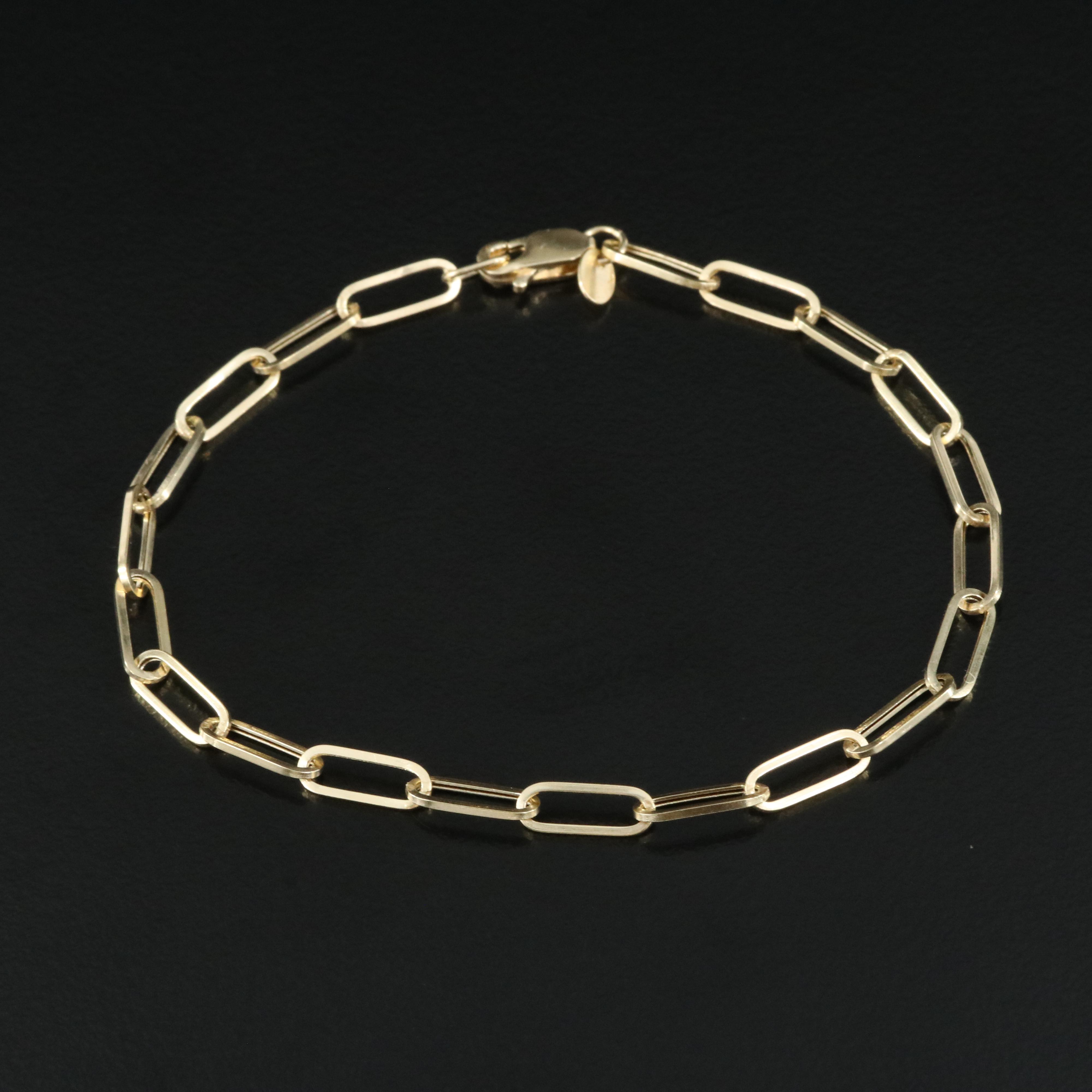 14K Paper Clip Bracelet