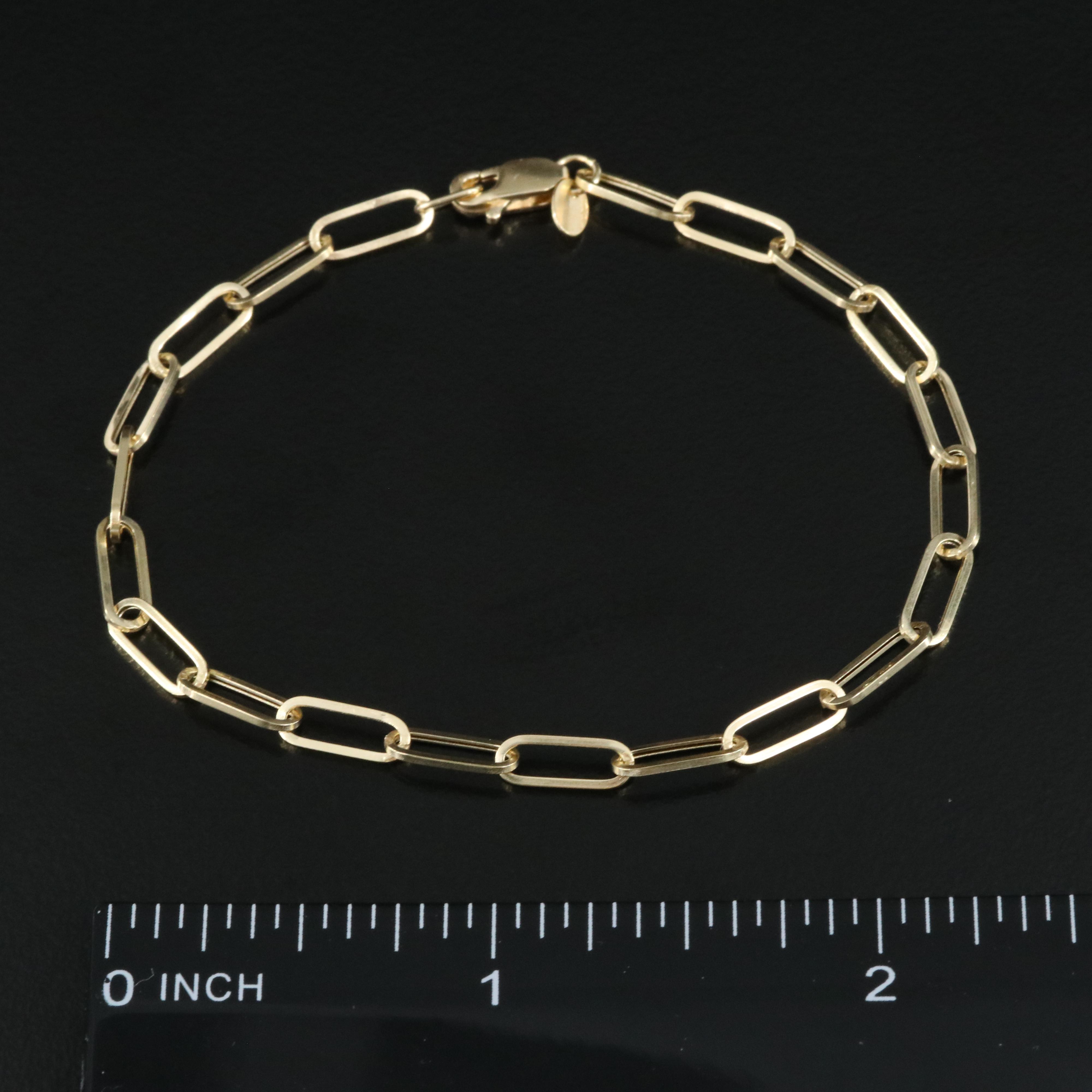 14K Paper Clip Bracelet