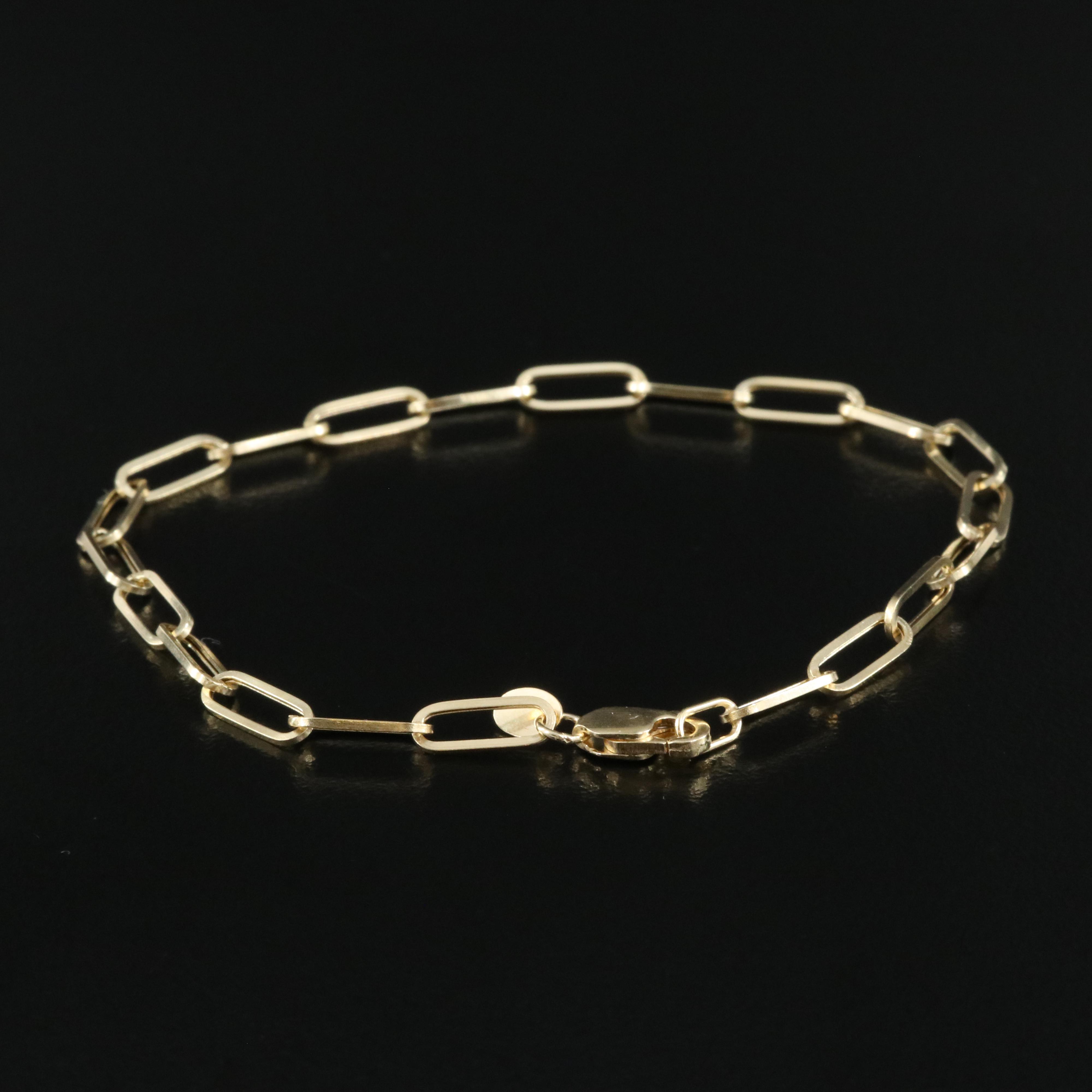 14K Paper Clip Bracelet