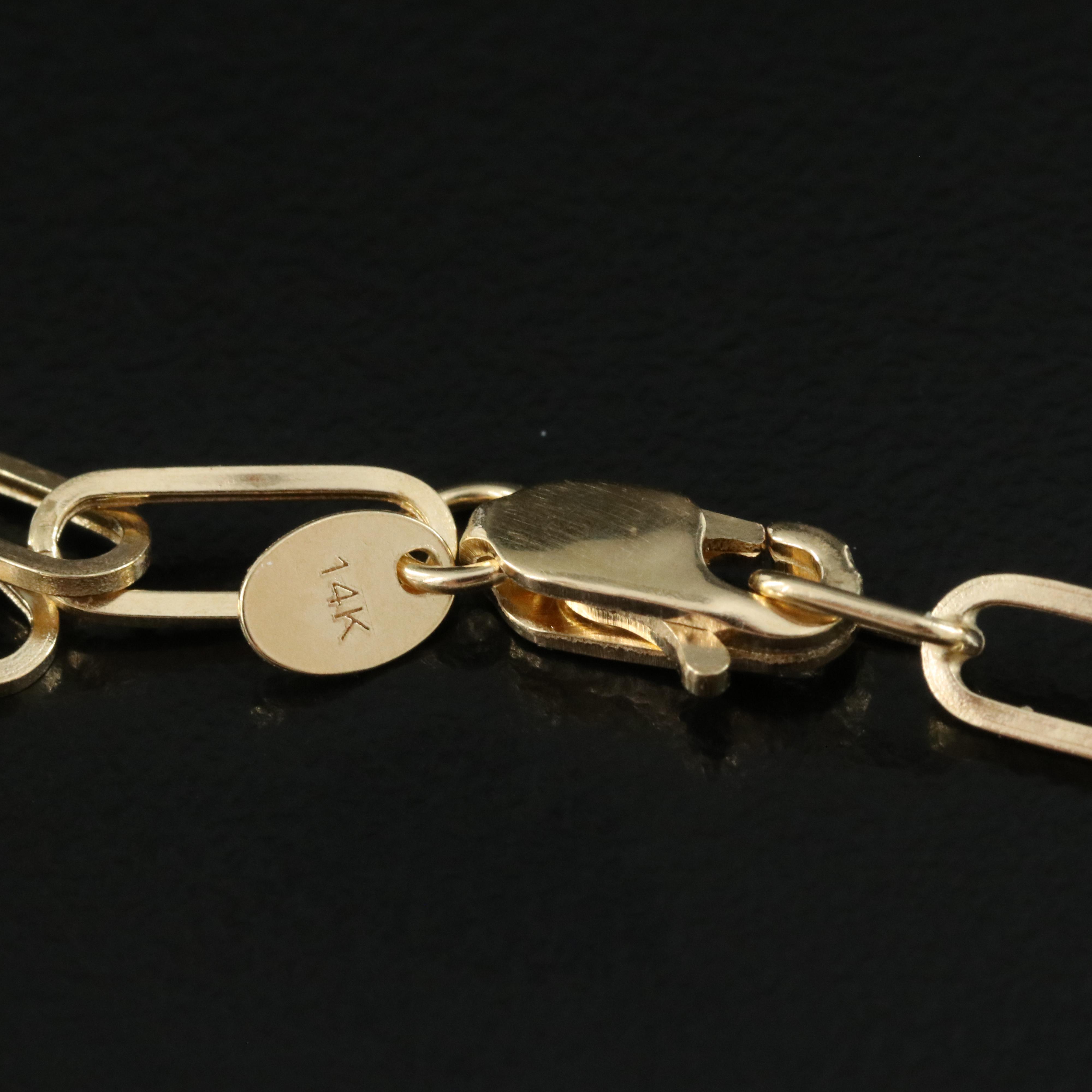 14K Paper Clip Bracelet