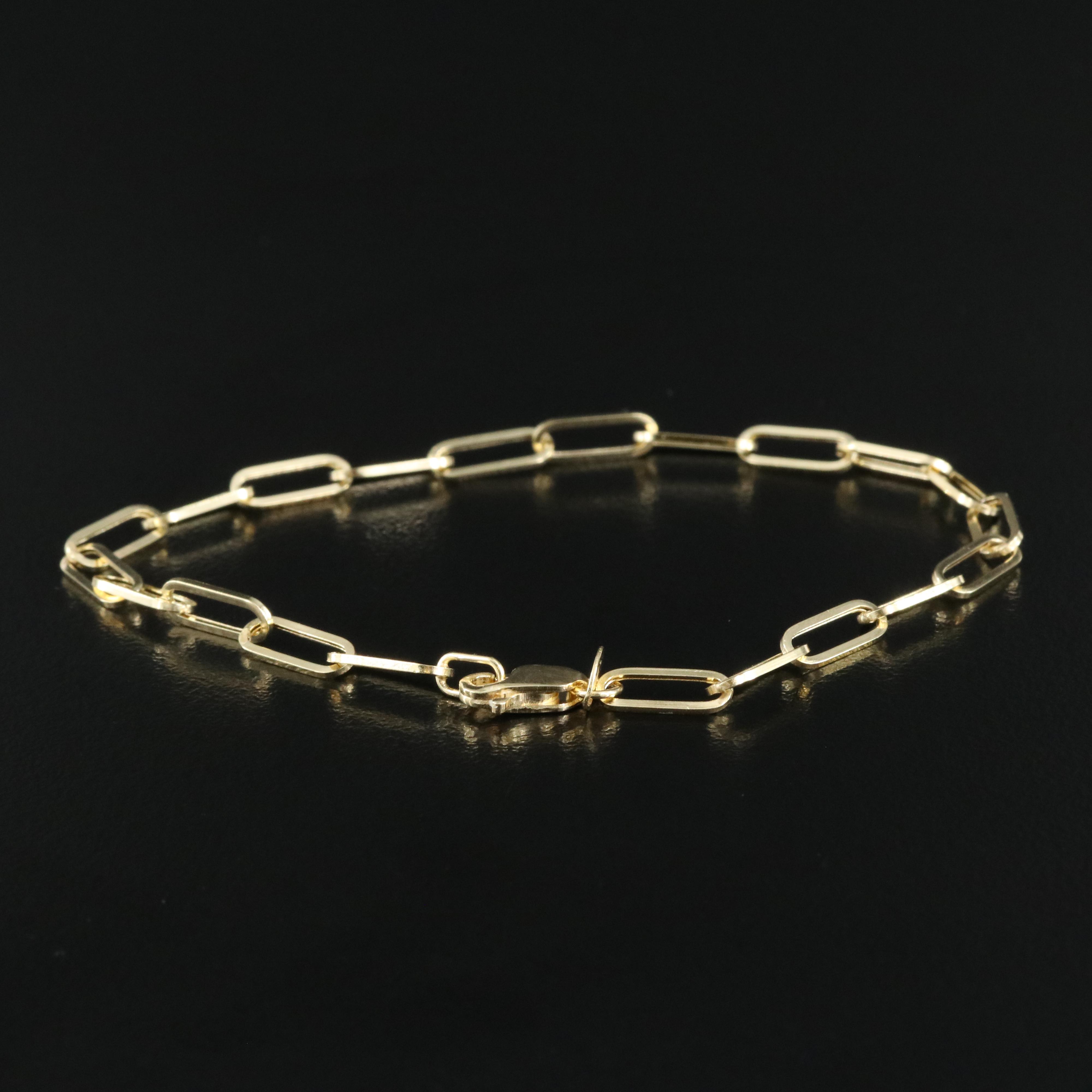 14K Paper Clip Bracelet